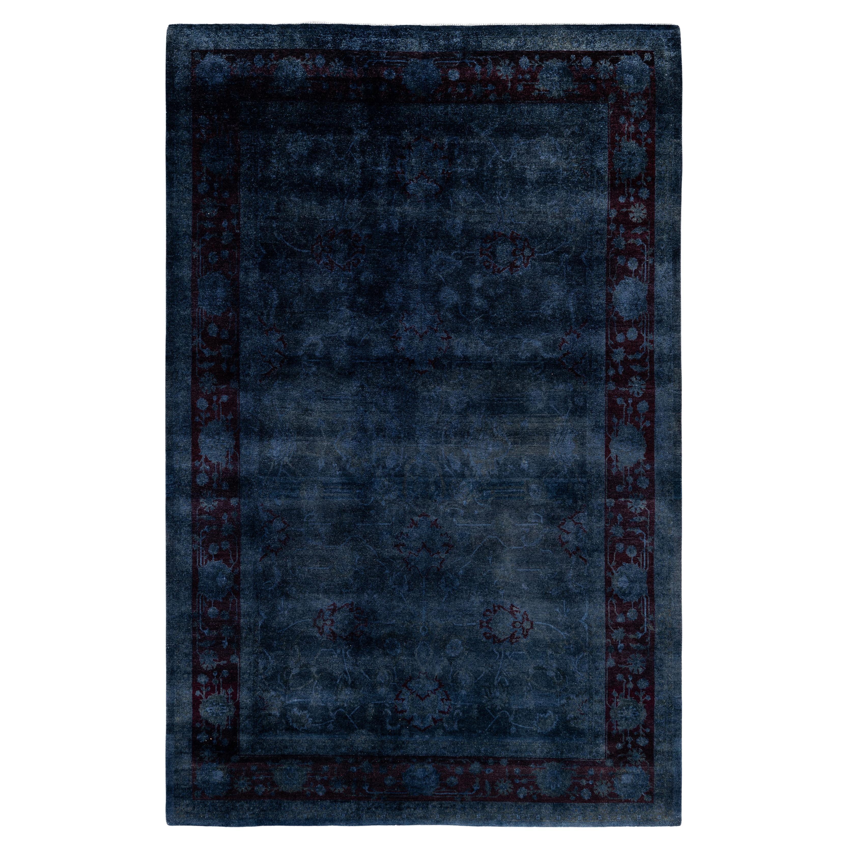 Tapis de sol en laine Overdyed One-of-a-Kind Gray 6' 2" x 9' 3"