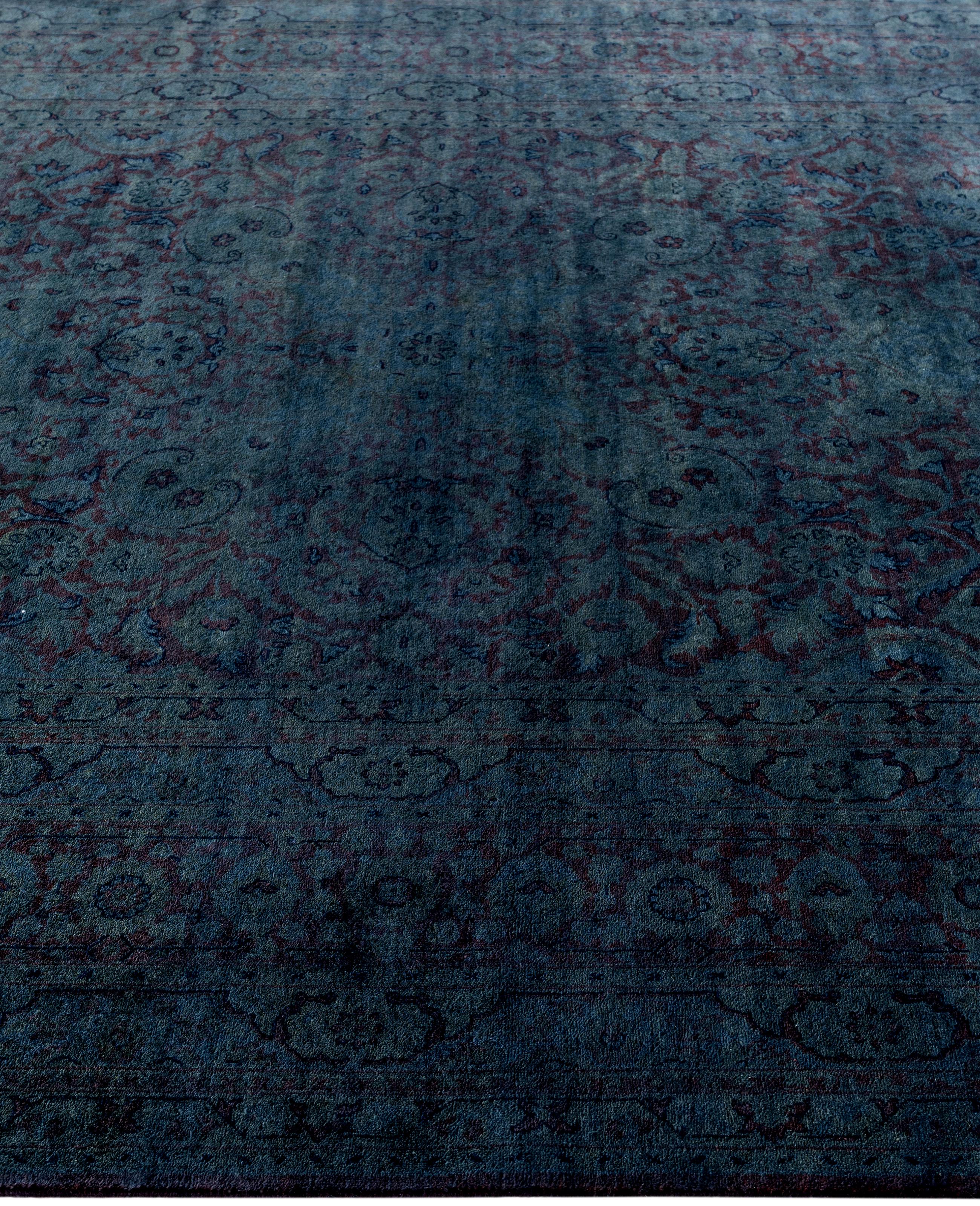 Noué à la main Tapis de sol en laine Overdyed One-of-a-Kind Gray 6' 3