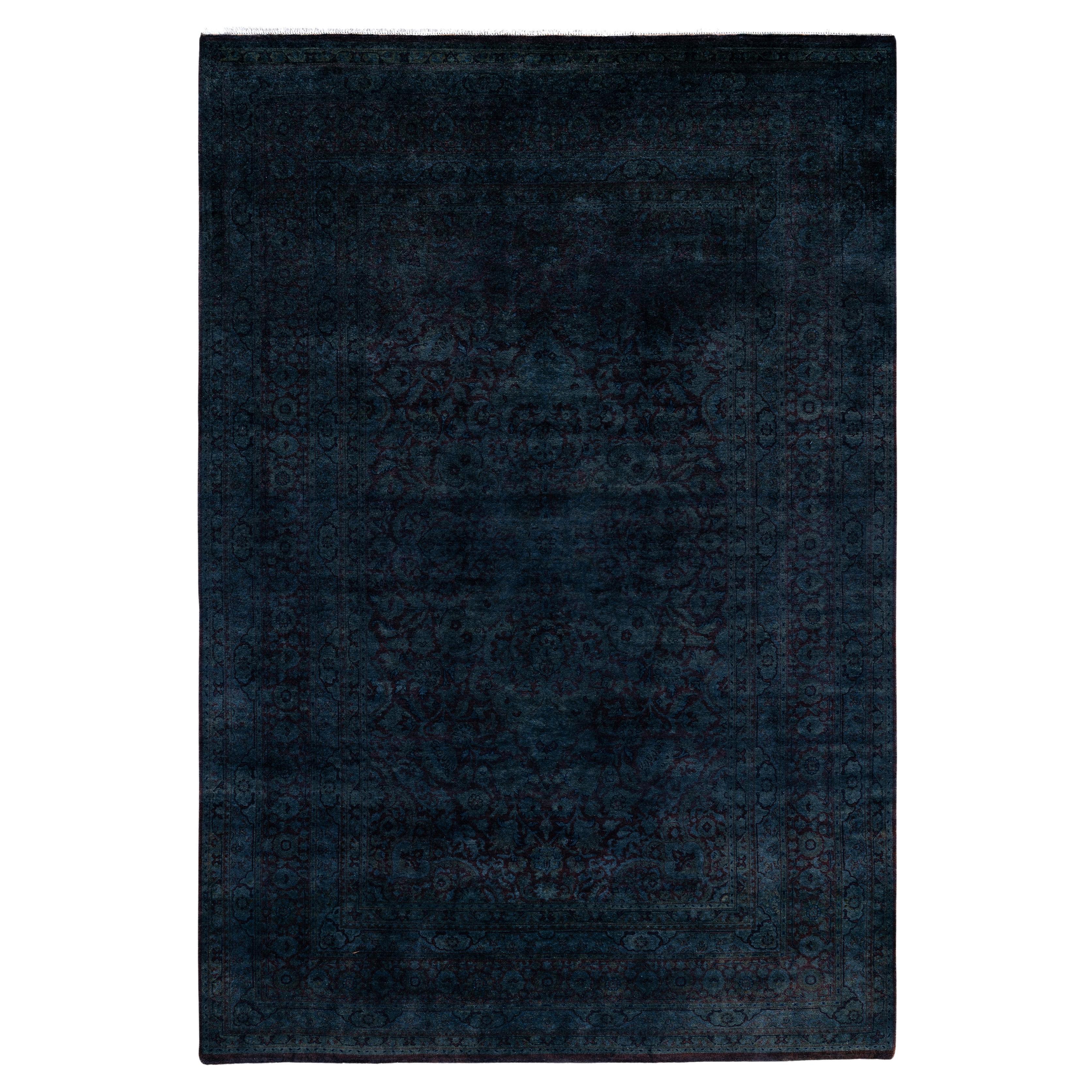 Tapis de sol en laine Overdyed One-of-a-Kind Gray 6' 3" x 9' 3"
