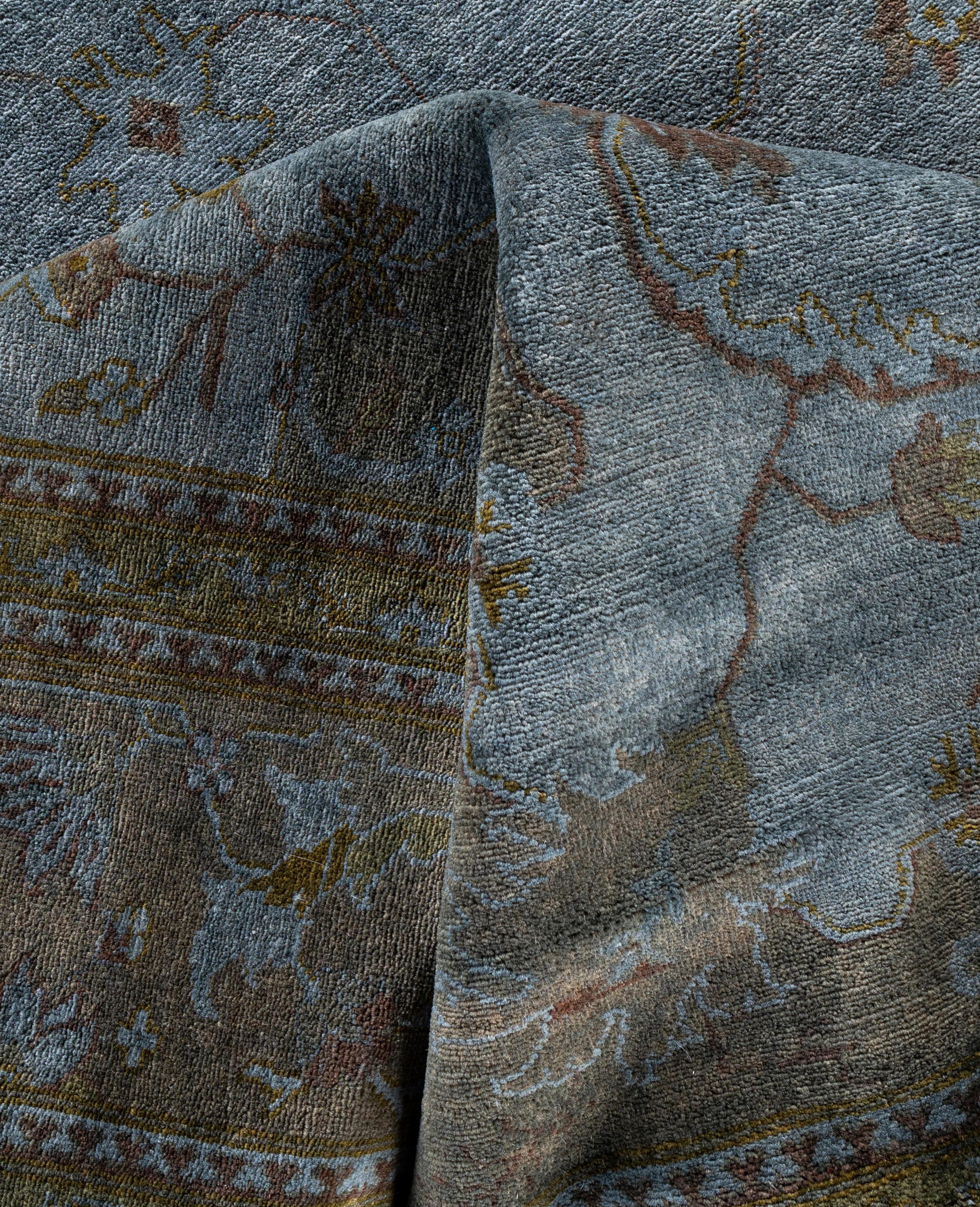 Alfombra de lana Overdyed Gris Única 8' 1