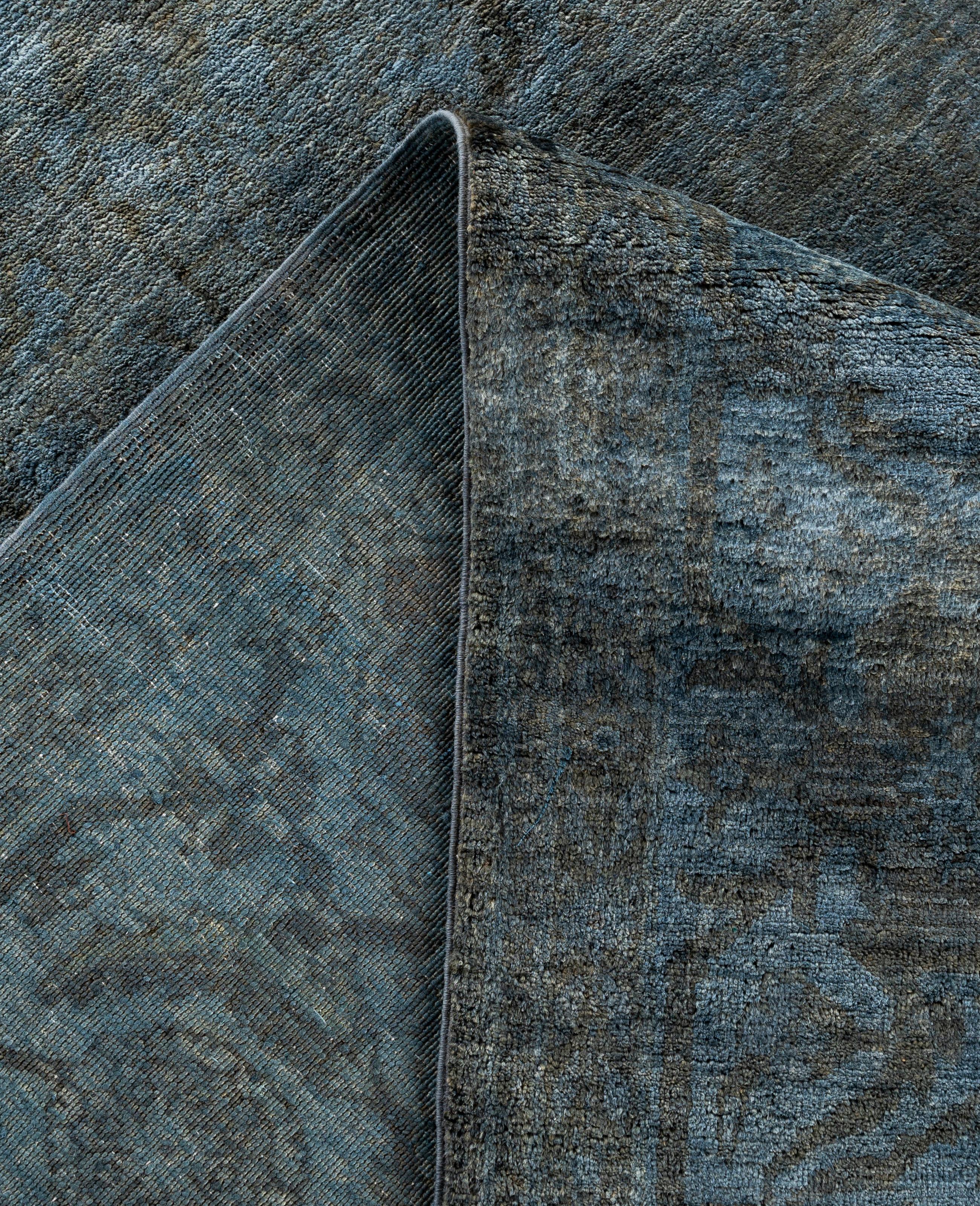 Alfombra de lana Overdyed Gris Única 8' 3