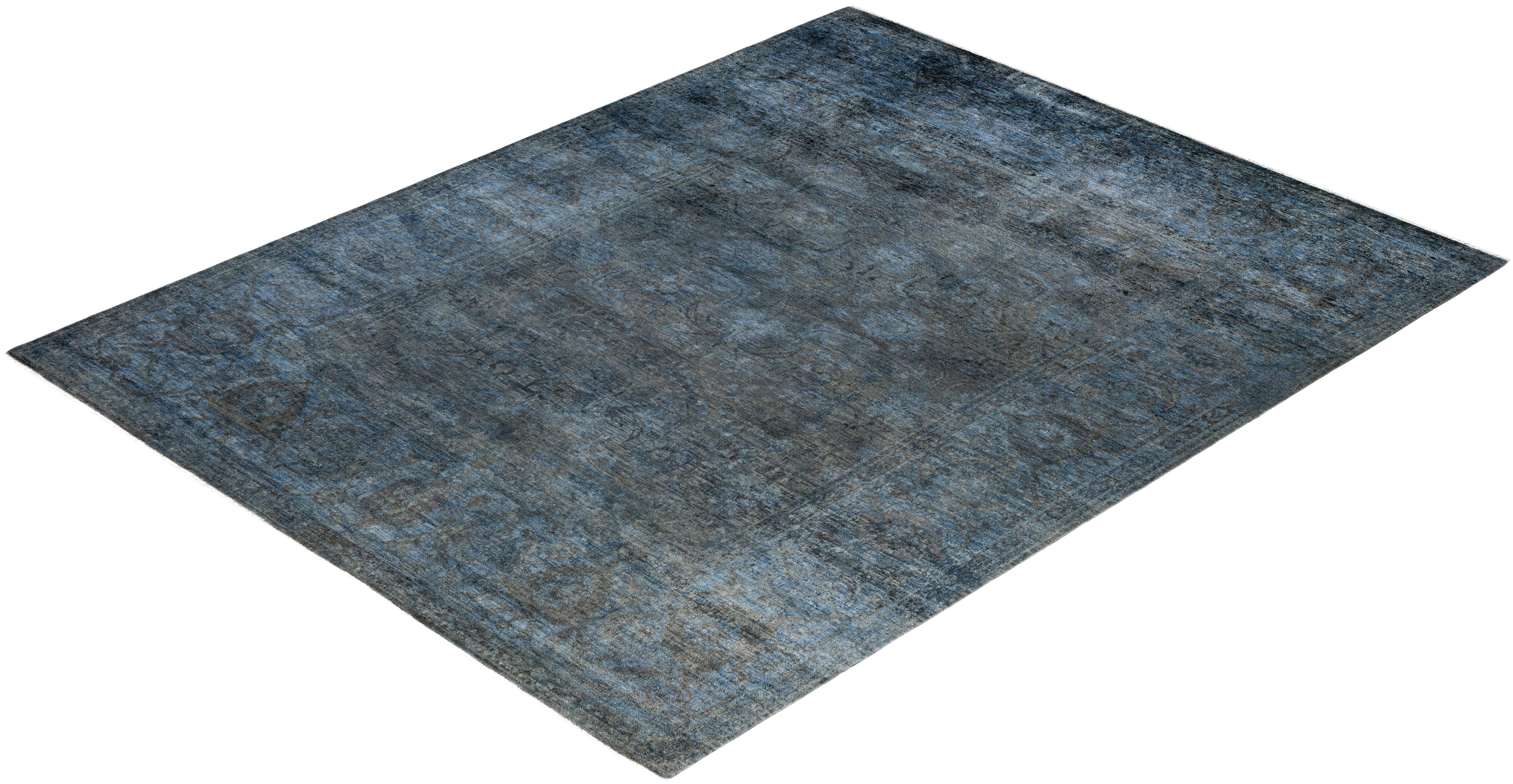 Alfombra de lana Overdyed Gris Única 8' 3