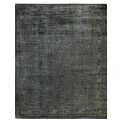 Tapis de sol en laine gris surteint et unique en son genre 8' 3" x 10' 1"