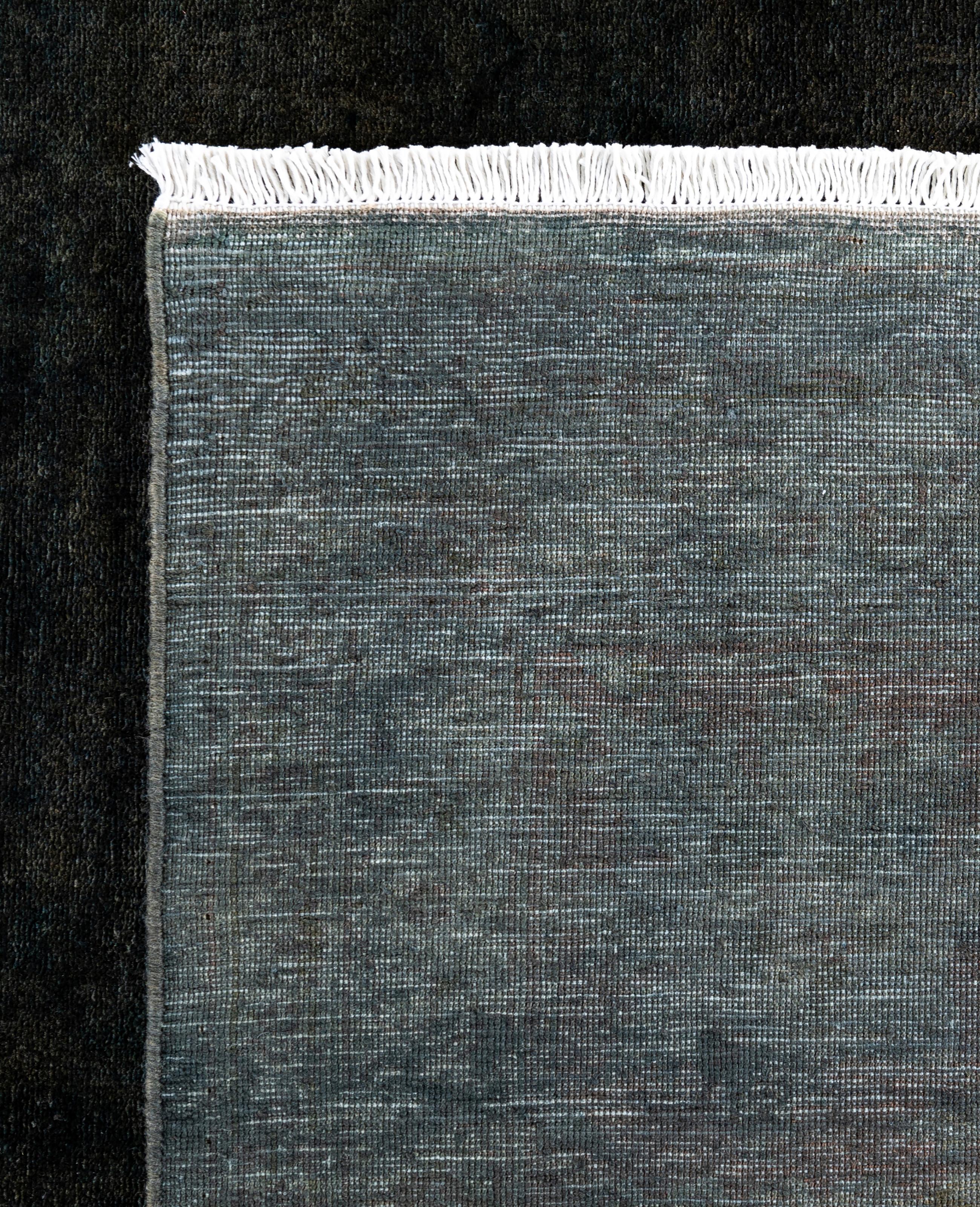 Tapis de sol en laine gris surteint unique en son genre 9' 1