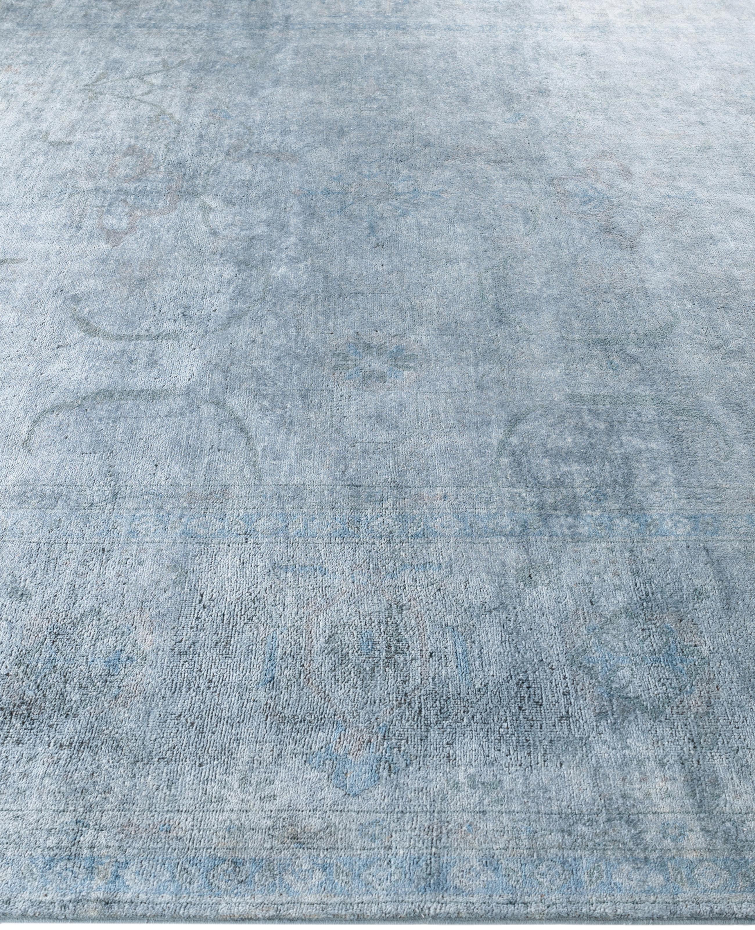 Noué à la main Tapis de sol en laine Overdyed One-of-a-Kind Gray 9' 1