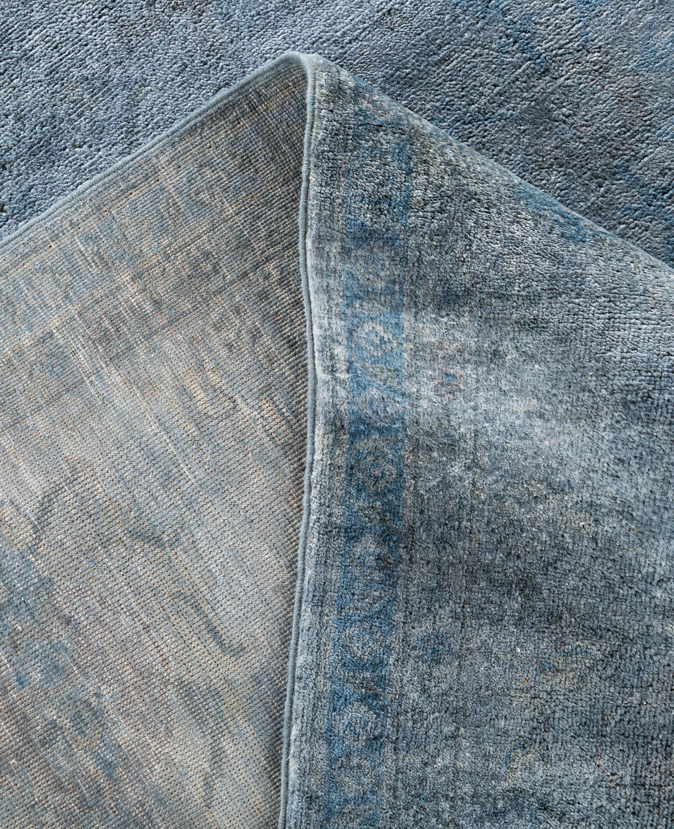 XXIe siècle et contemporain Tapis de sol en laine Overdyed One-of-a-Kind Gray 9' 1