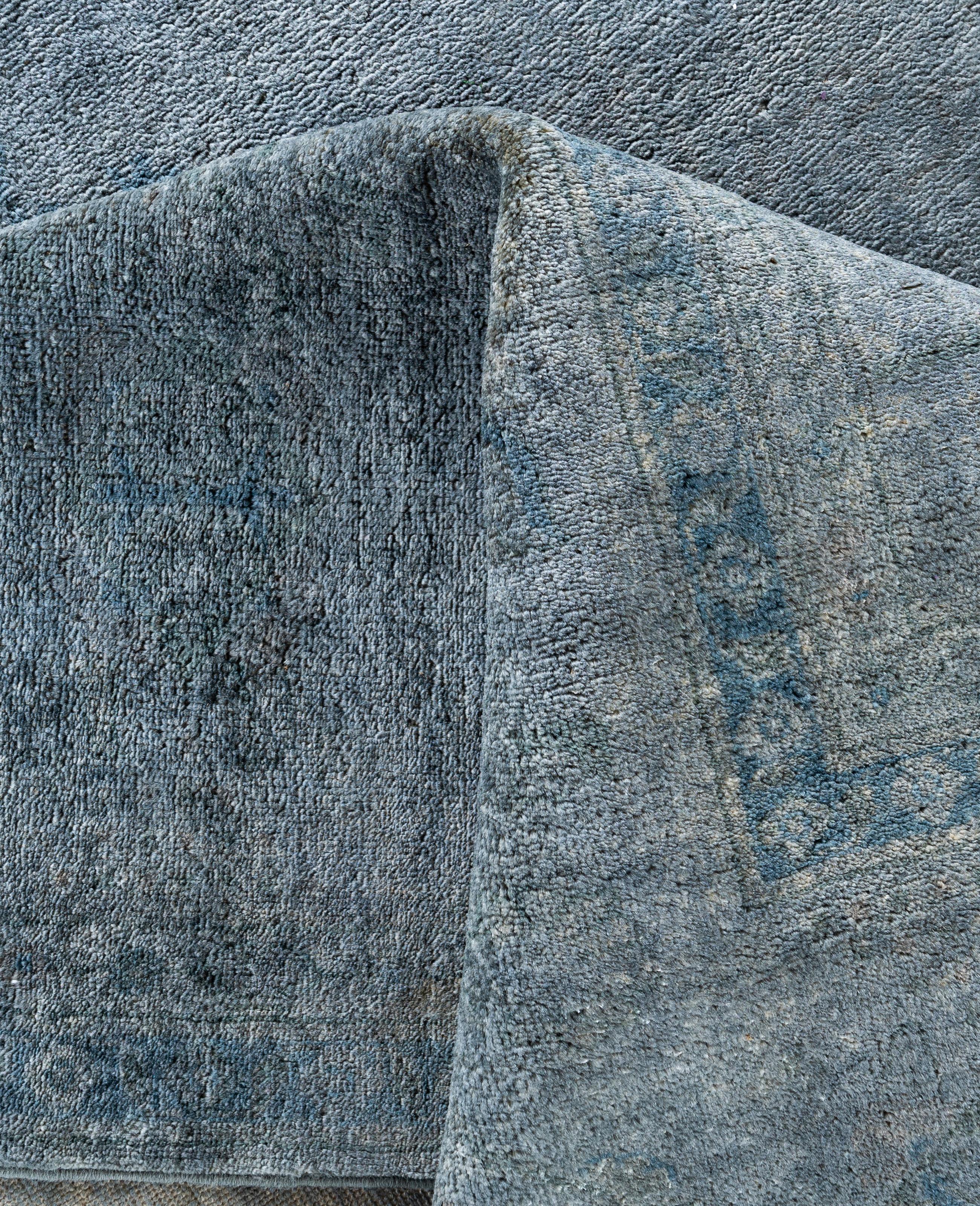 Laine Tapis de sol en laine Overdyed One-of-a-Kind Gray 9' 1