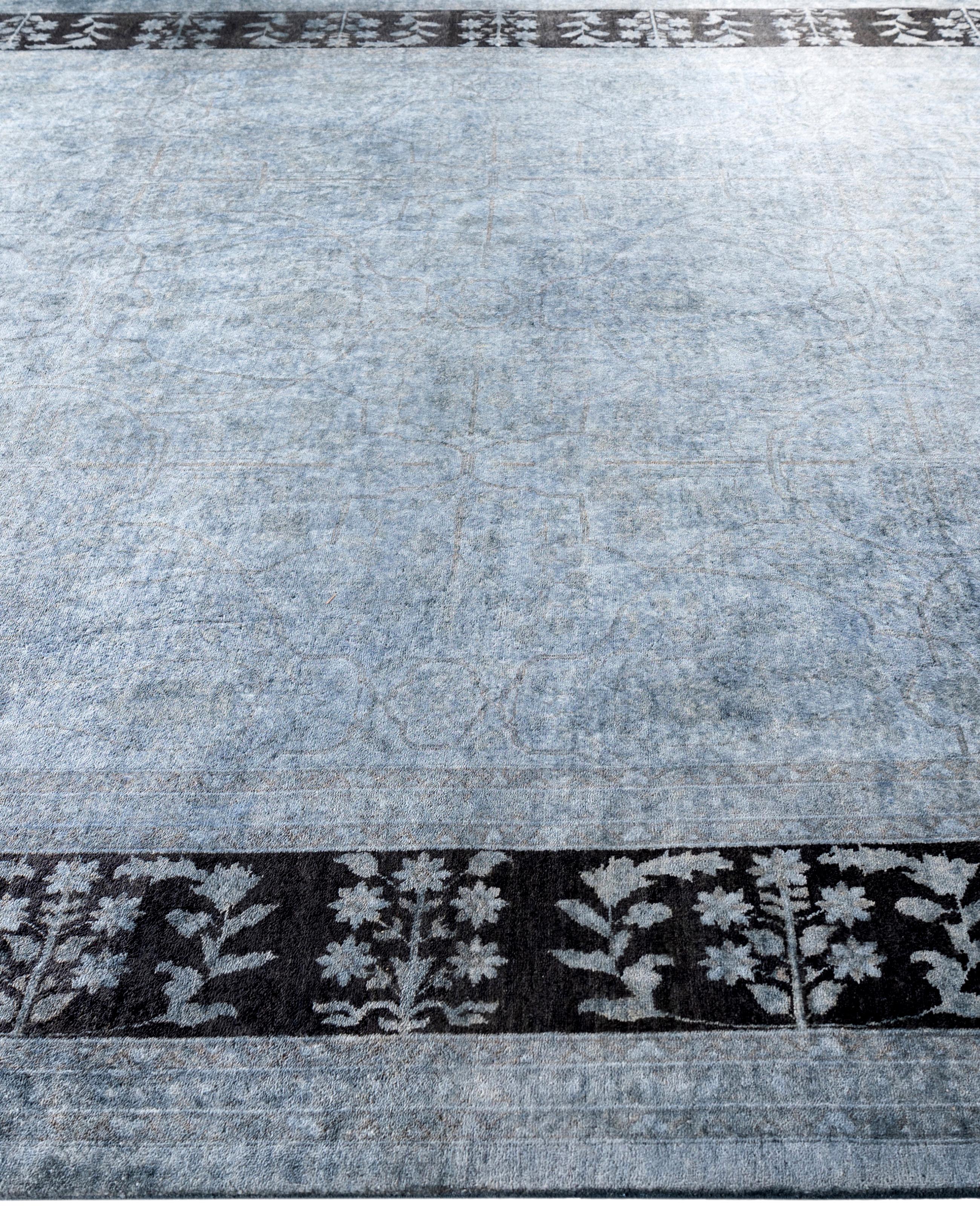 Overdyed Einzigartige Wolle Gray Bereich Teppich 9' 1