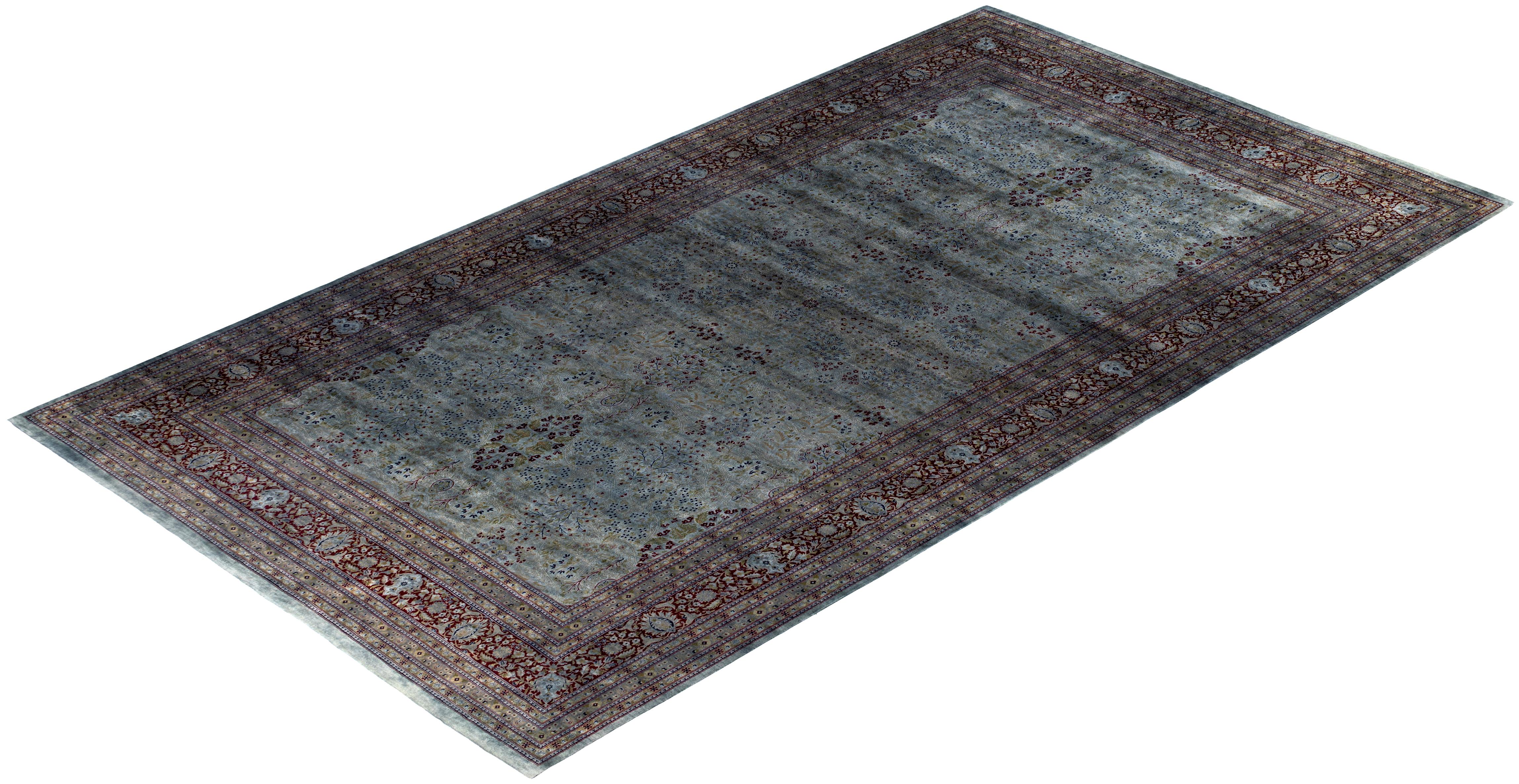 Overdyed One-of-a-Kind Wool Gray Area Rug 9' 10