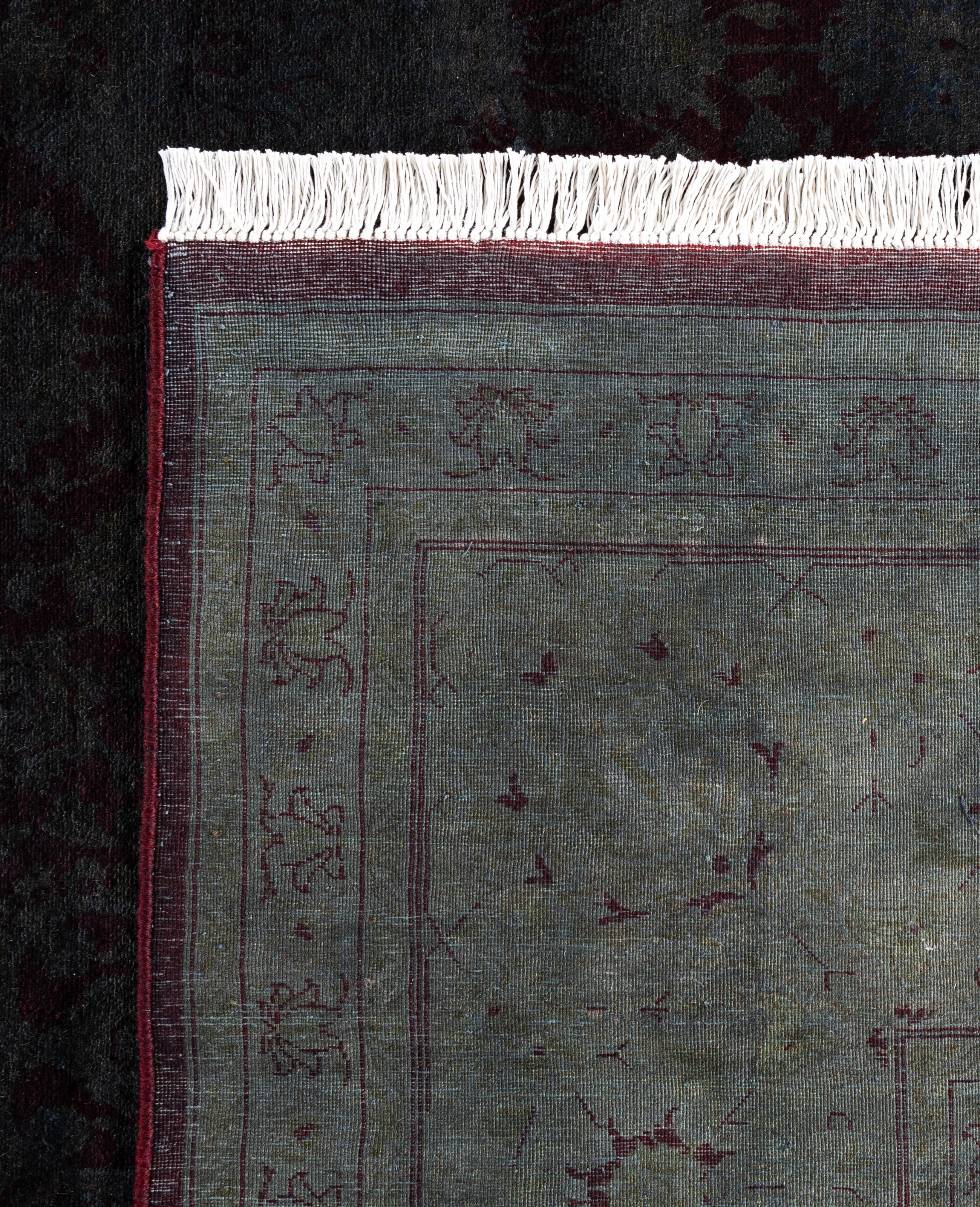 Tapis de zone Overdyed One-of-a-Kind en laine grise 9' 3