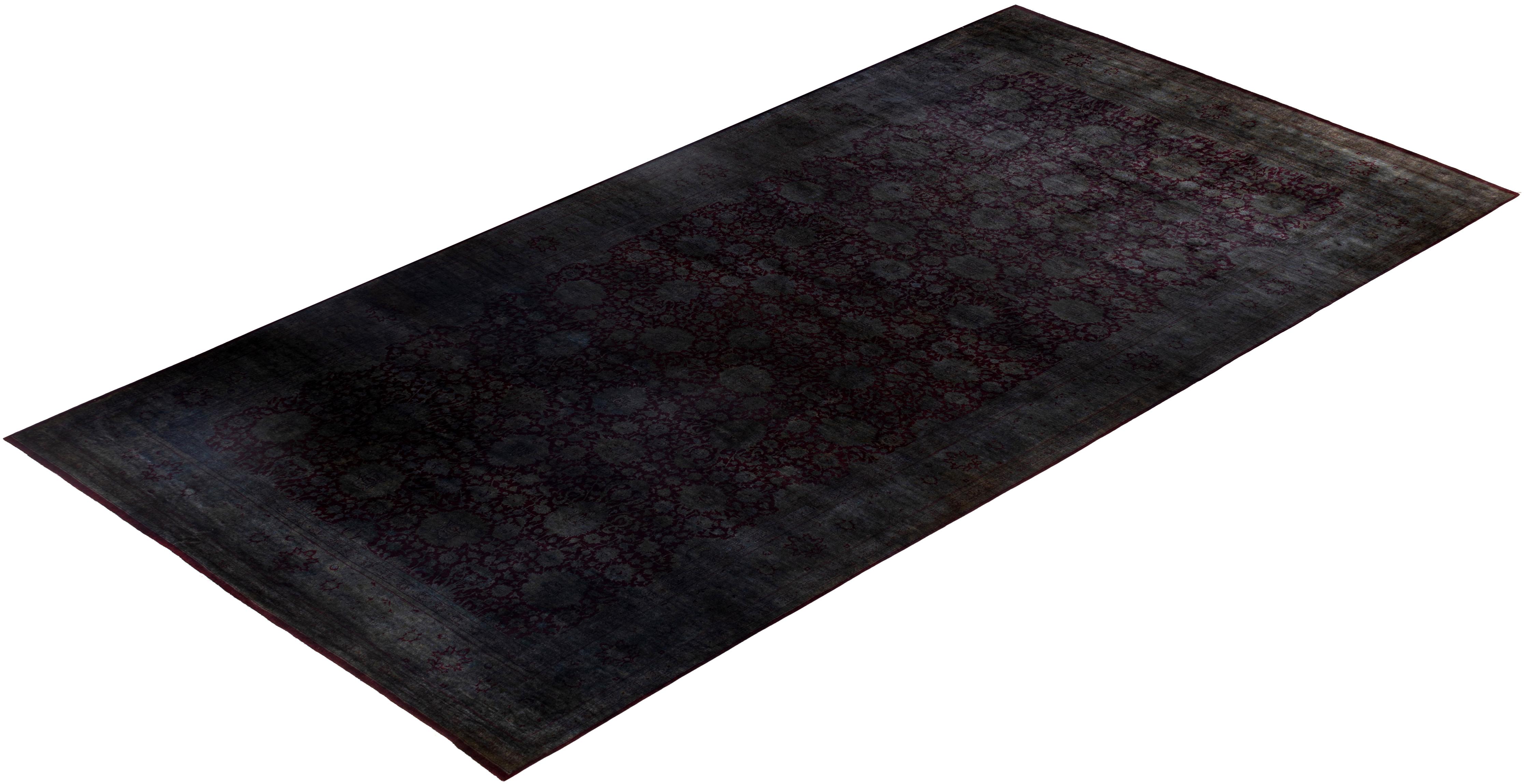 Tapis de zone Overdyed One-of-a-Kind en laine grise 9' 3