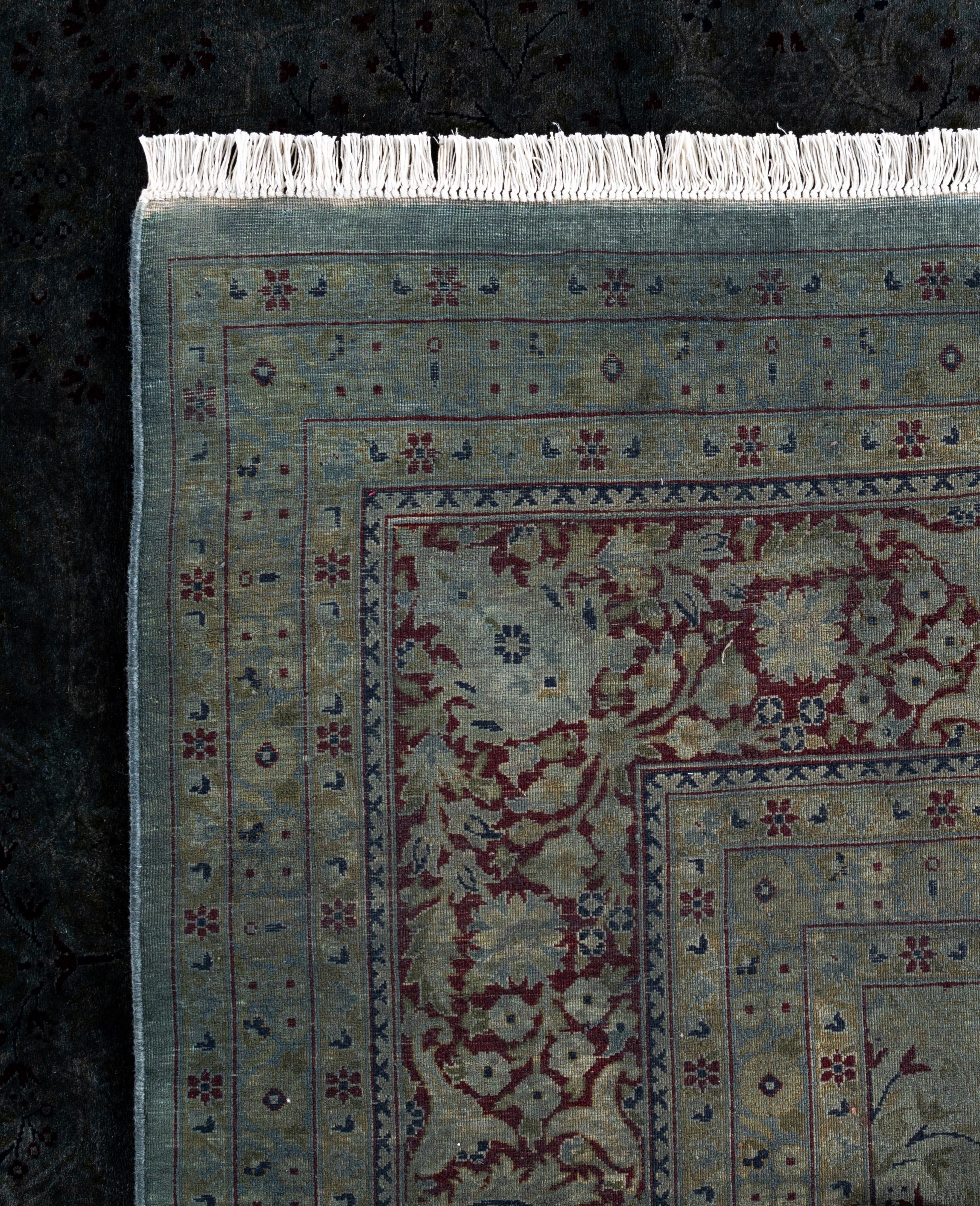 Overdyed One-of-a-Kind Wool Gray Area Rug 9' 4