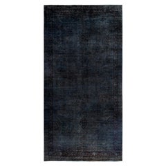 Overdyed One-of-a-Kind Wool Gray Area Rug 9' 4" x 18' 8"