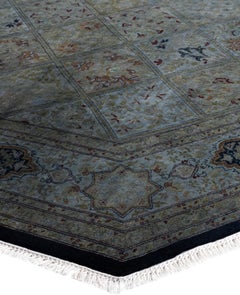 Overdyed One-of-a-Kind Wolle grau Octagon Bereich Teppich 7' 1" x 7' 1"