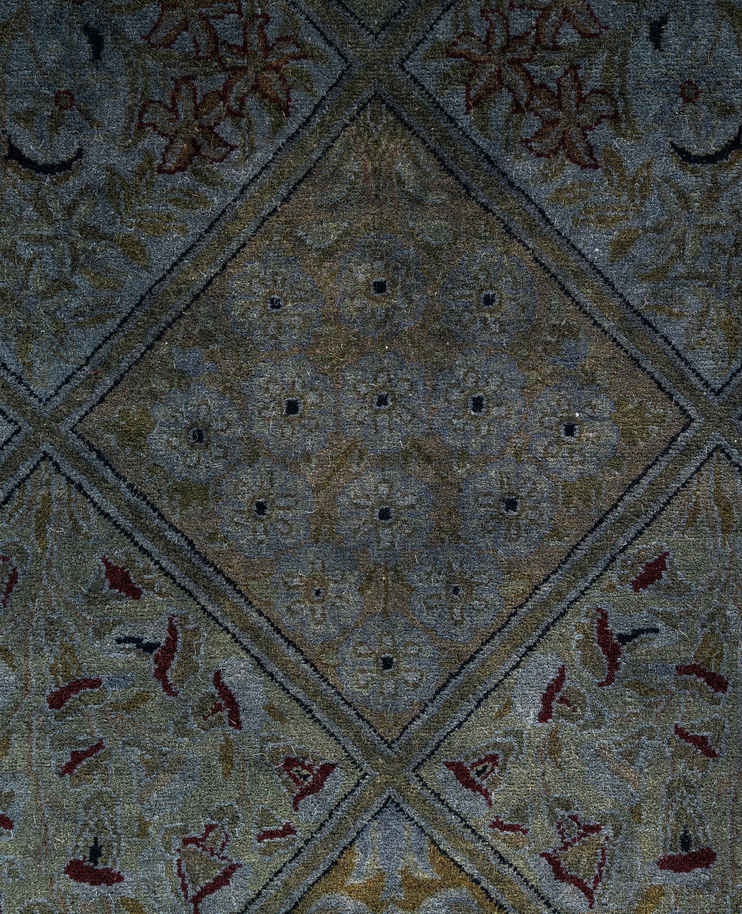 Alfombra de lana Overdyed One-of-a-Kind Octagon Gris 7' 1