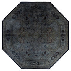 Alfombra de lana Overdyed One-of-a-Kind Octagon Gris 7' 1" x 7' 1"