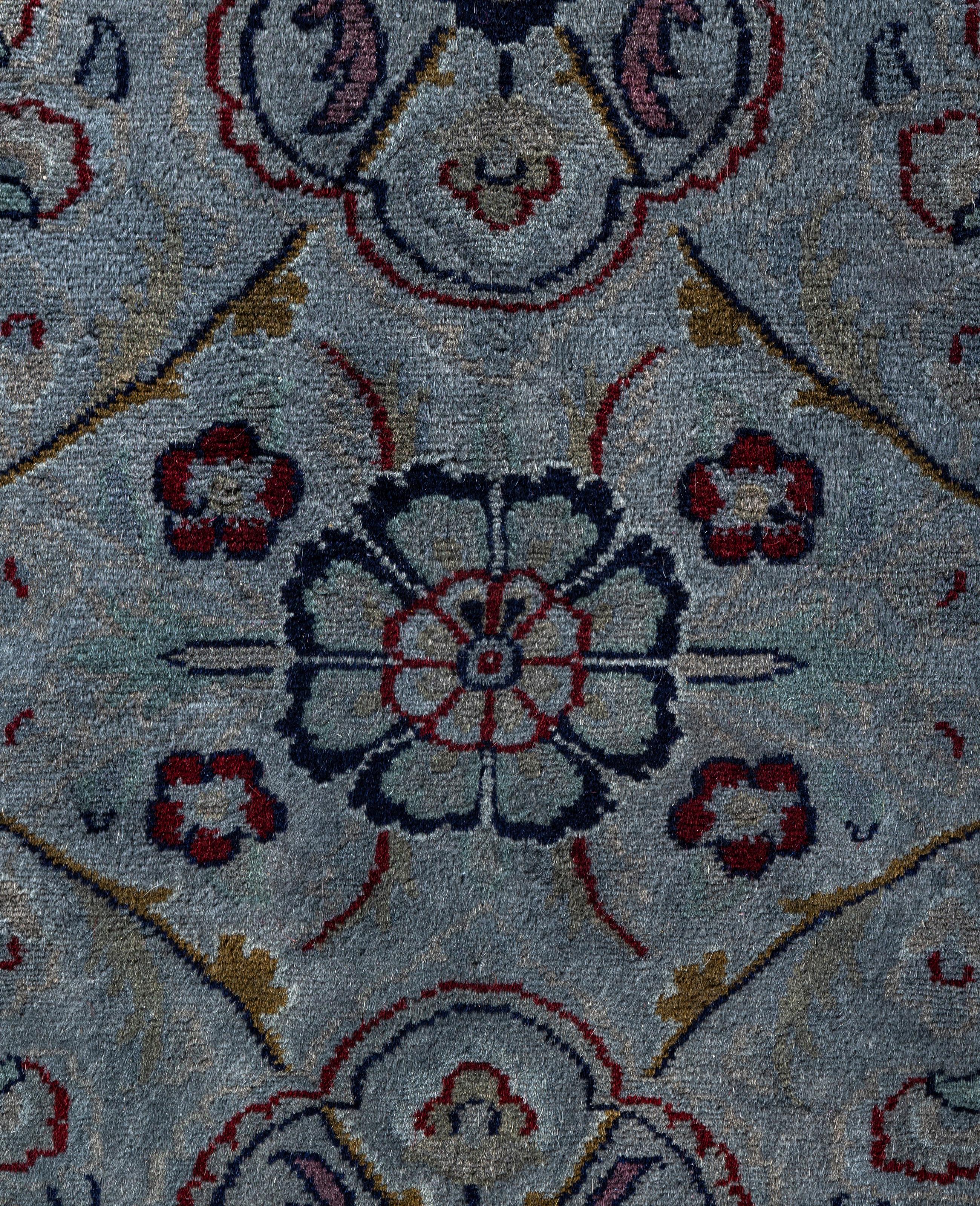 Alfombra redonda de lana Overdyed Gris Única 8' 0
