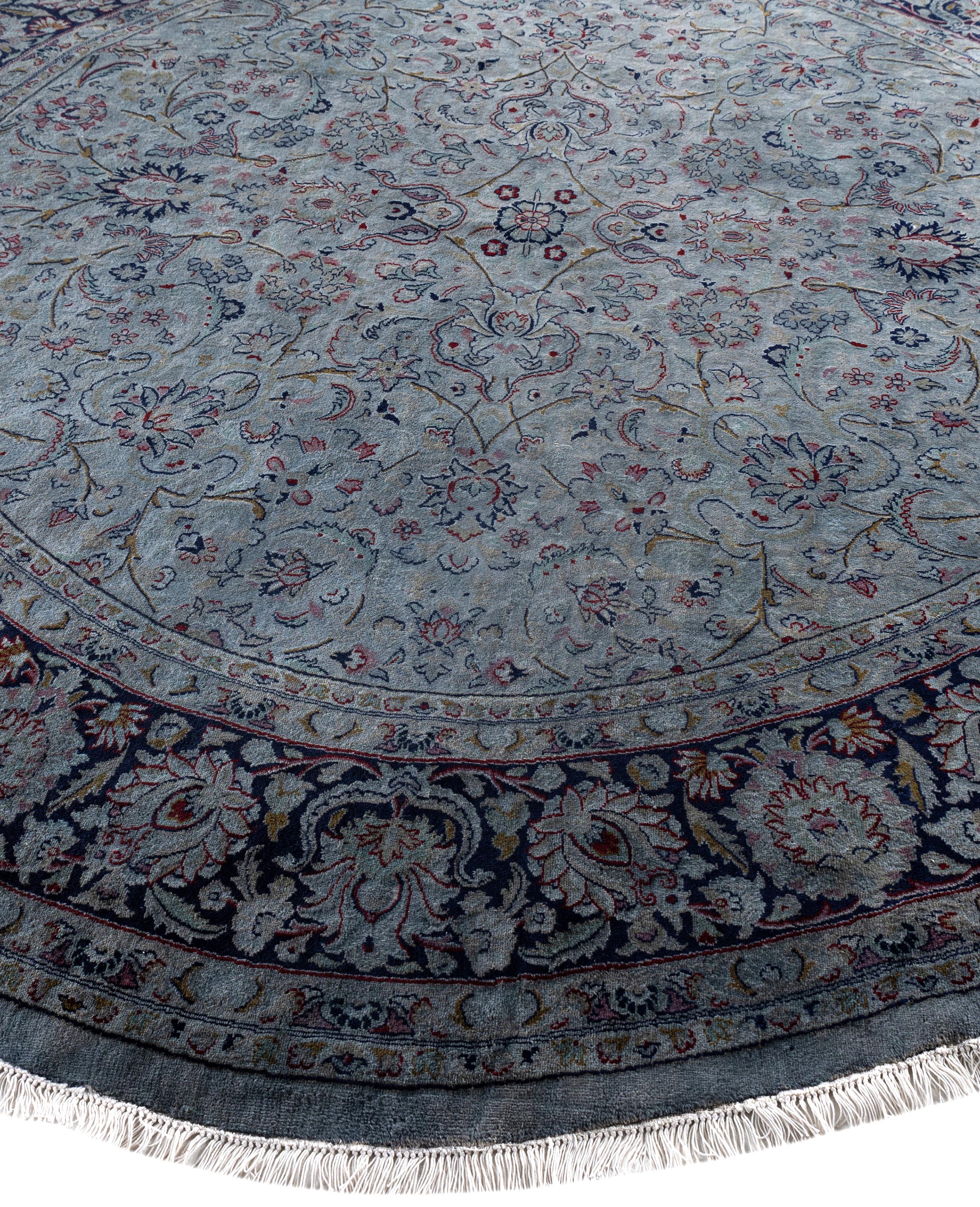 Alfombra redonda de lana Overdyed Gris Única 8' 0