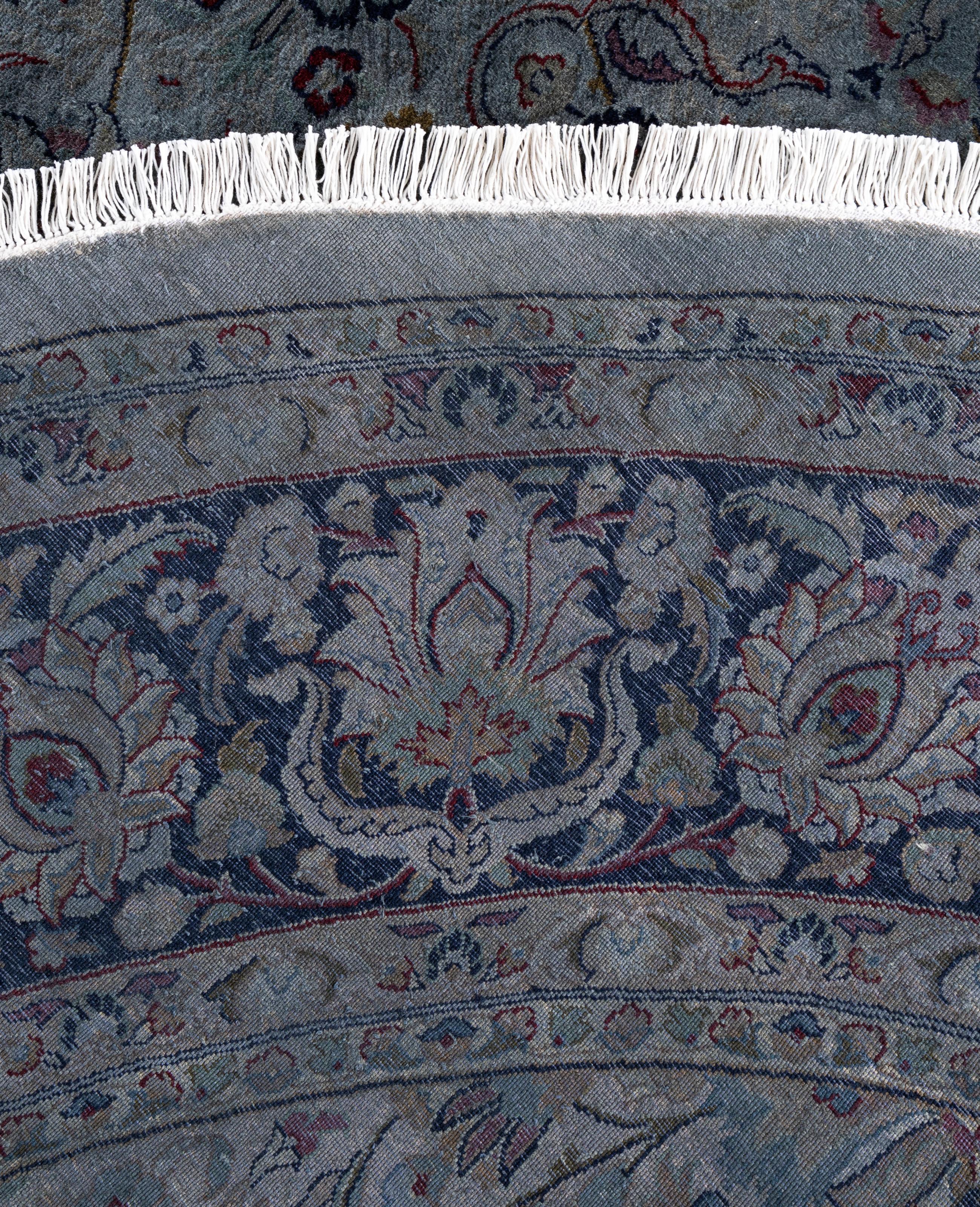 Alfombra redonda de lana Overdyed Gris Única 8' 0