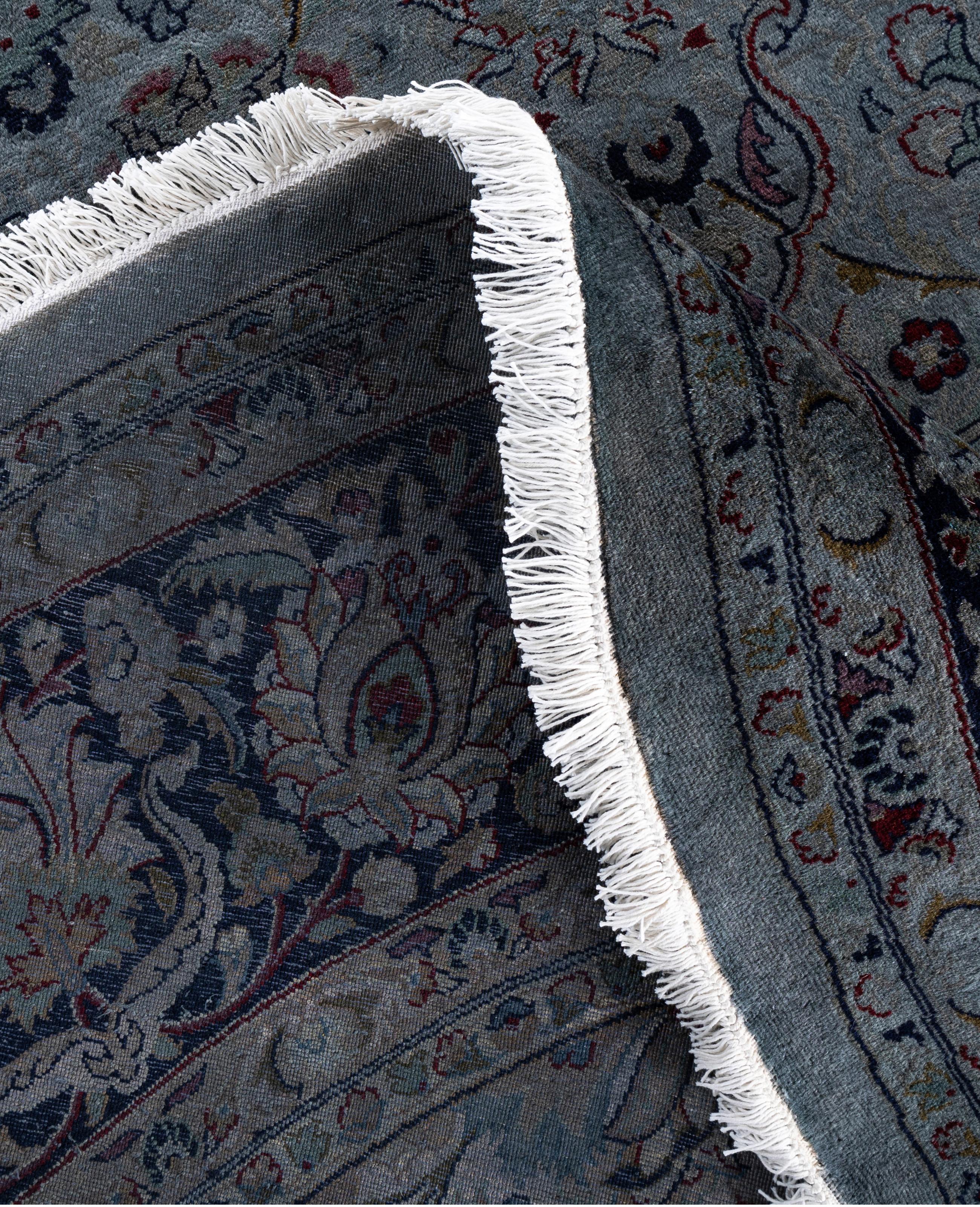 Alfombra redonda de lana Overdyed Gris Única 8' 0