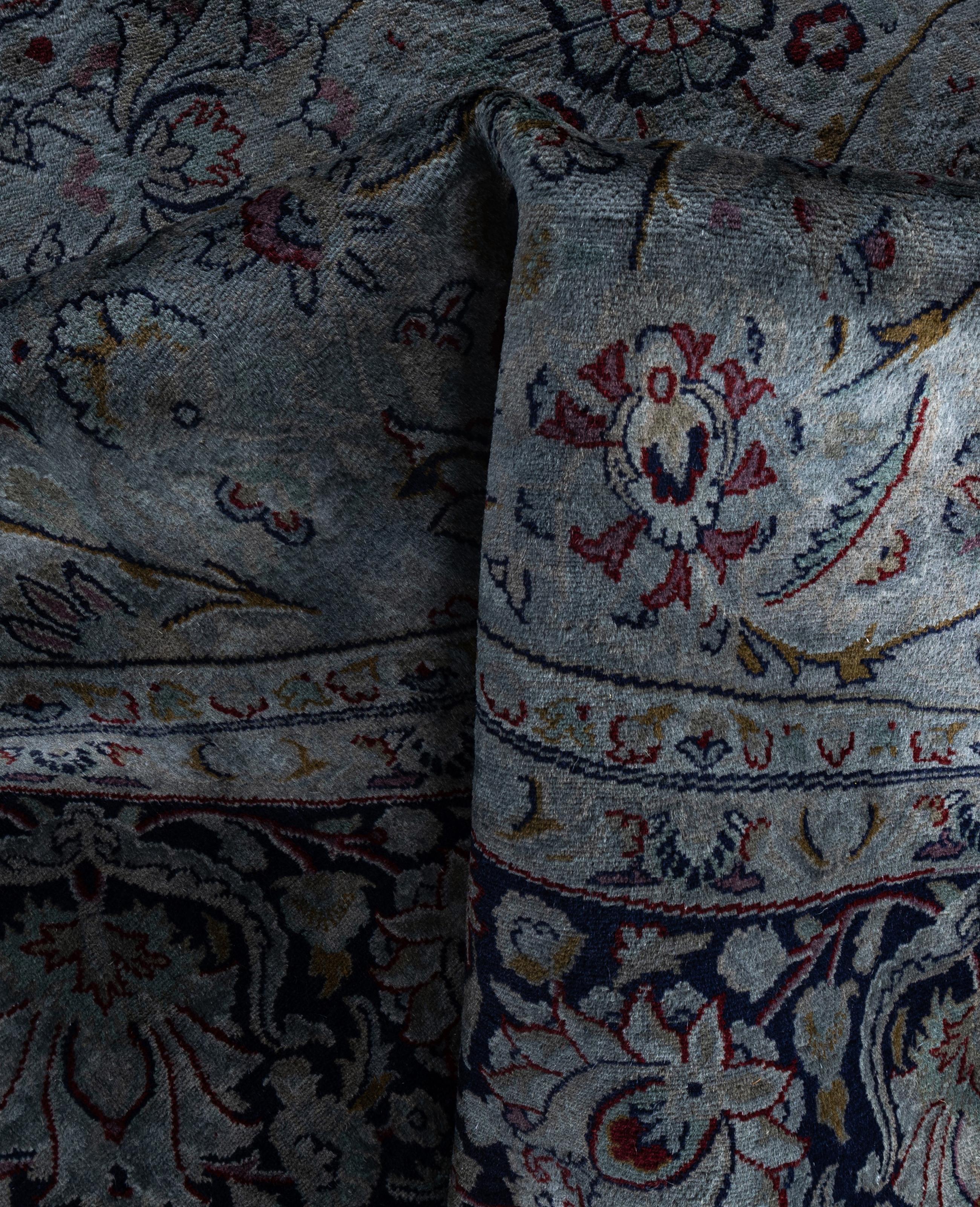 Alfombra redonda de lana Overdyed Gris Única 8' 0