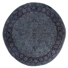 Alfombra redonda de lana Overdyed Gris Única 8' 0" x 8' 1"