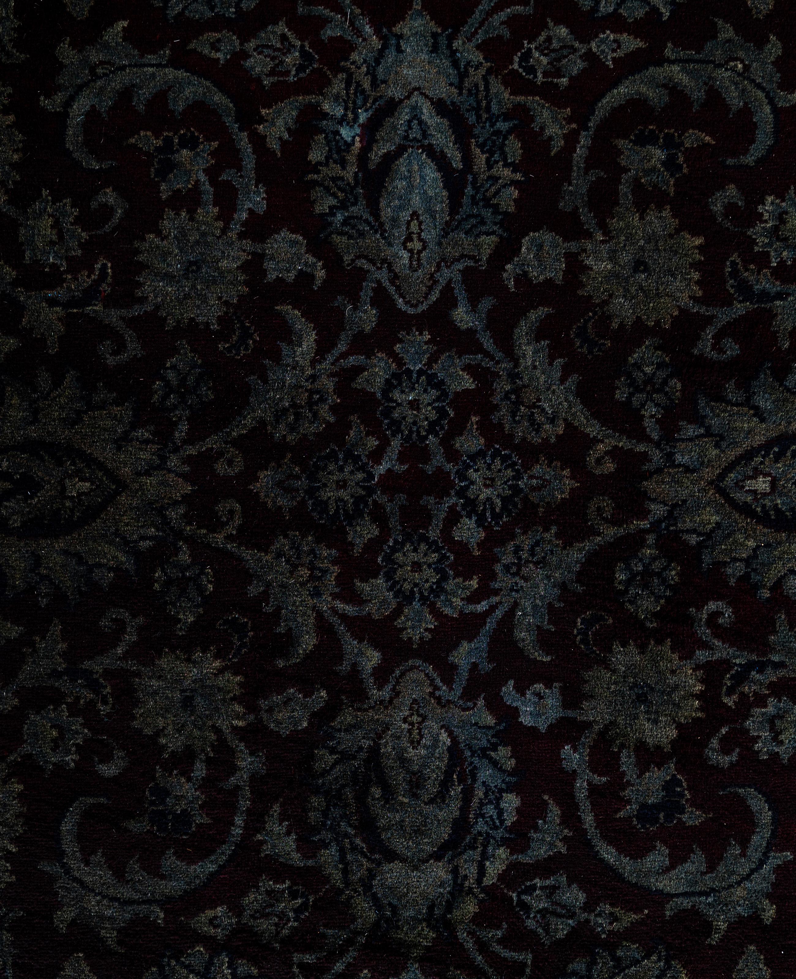 Overdyed One-of-a-Kind Wolle Grau Runde Bereich Teppich 8' 1