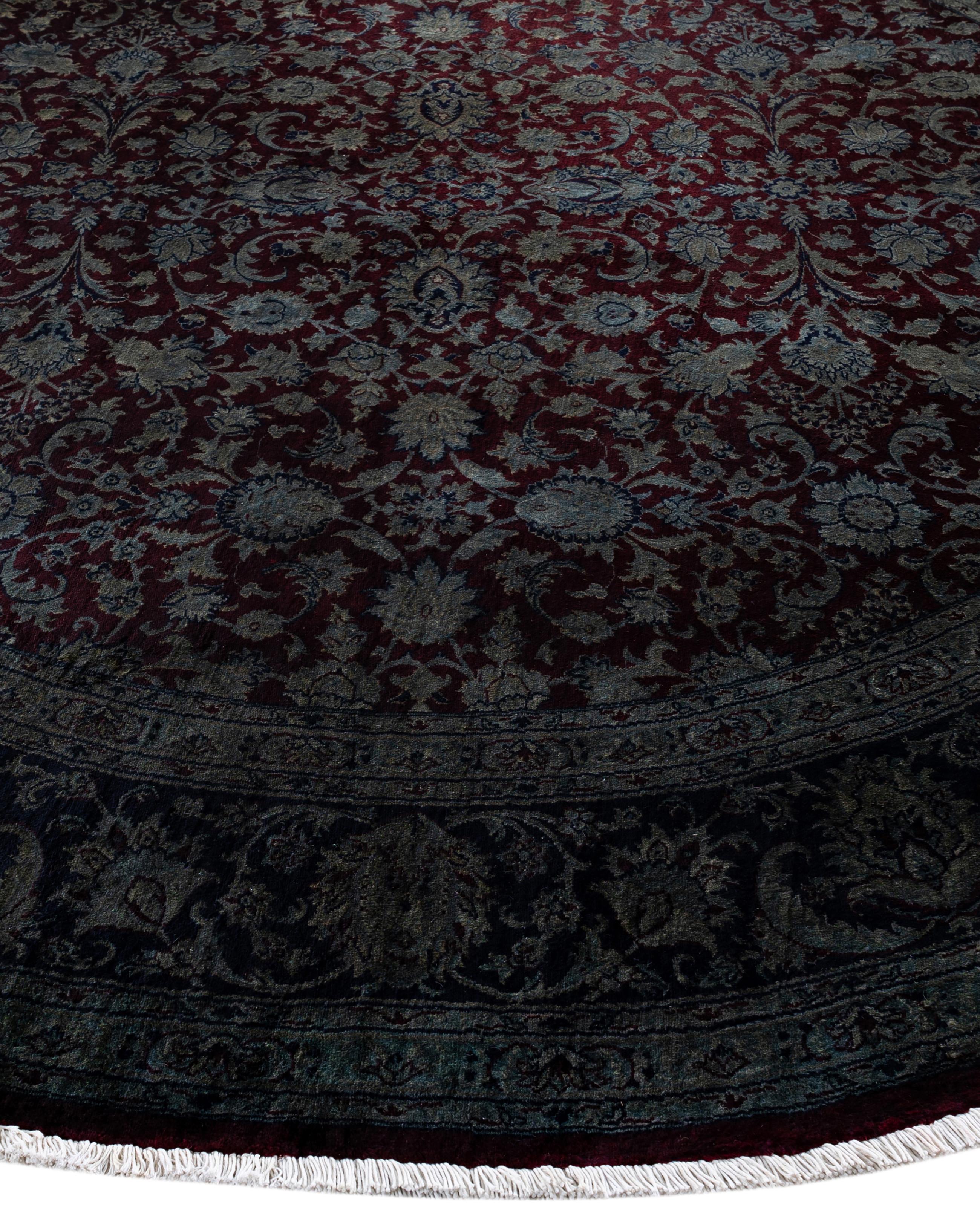 Overdyed One-of-a-Kind Wolle Grau Runde Bereich Teppich 8' 1