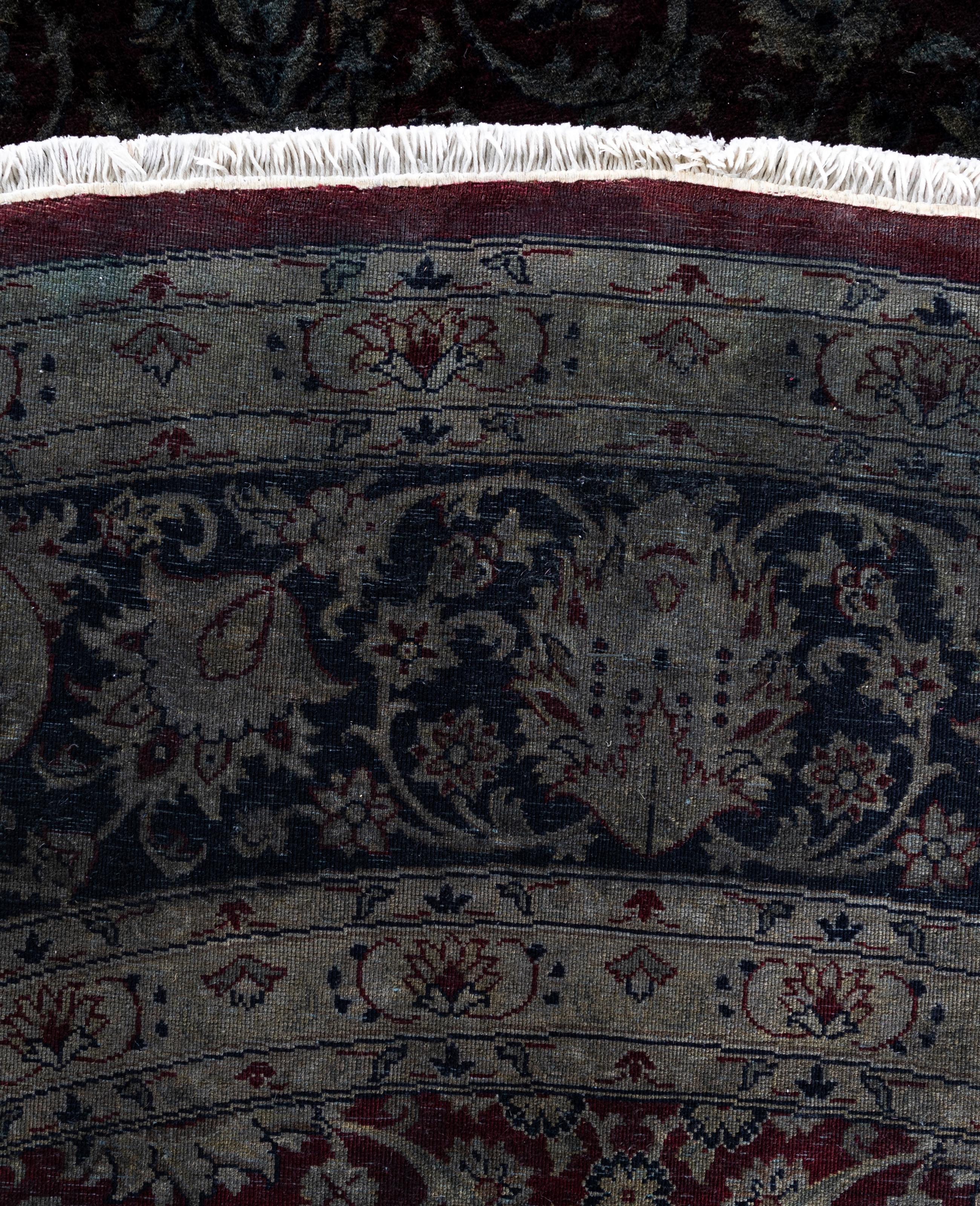 Overdyed One-of-a-Kind Wolle Grau Runde Bereich Teppich 8' 1