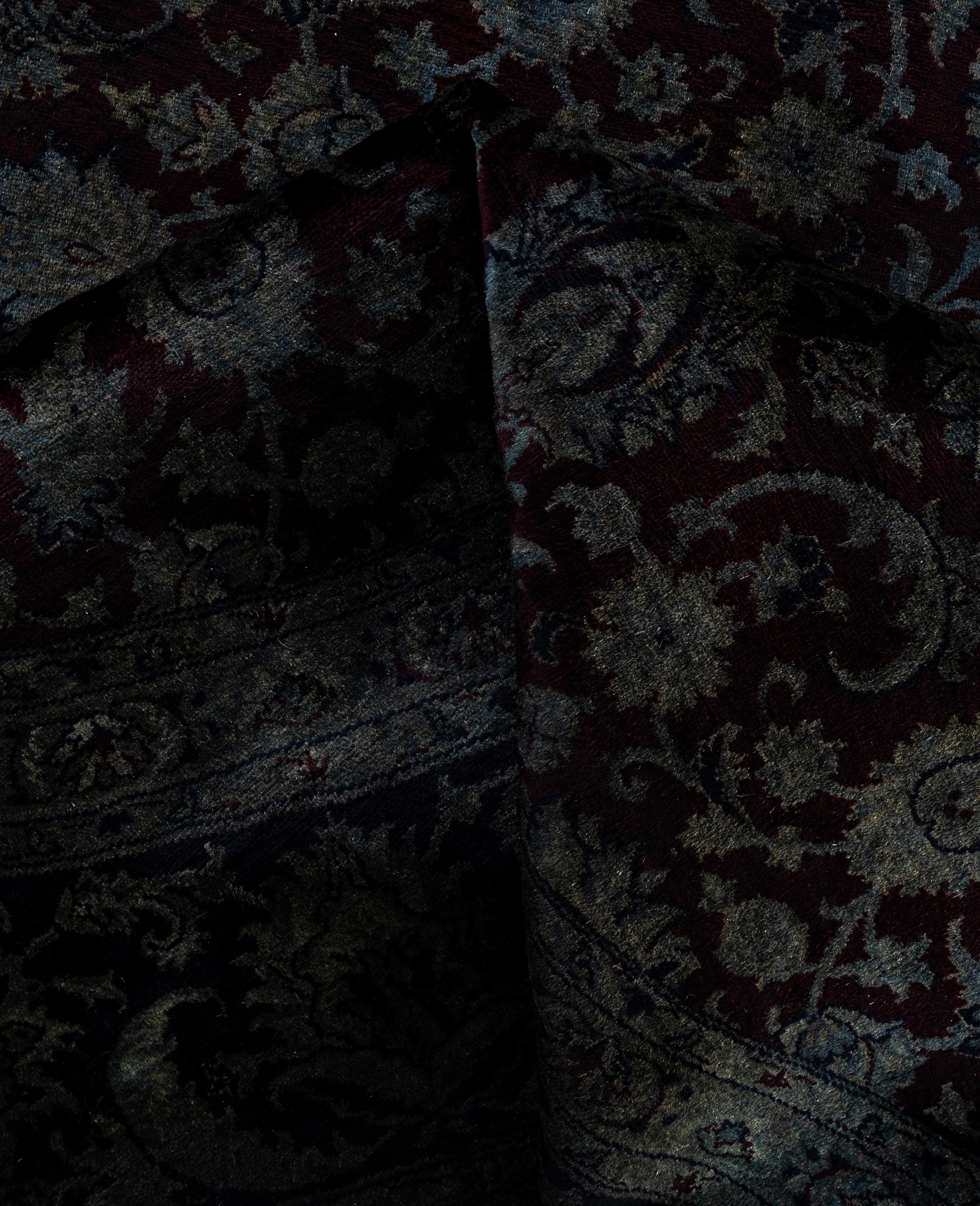 Overdyed One-of-a-Kind Wolle Grau Runde Bereich Teppich 8' 1
