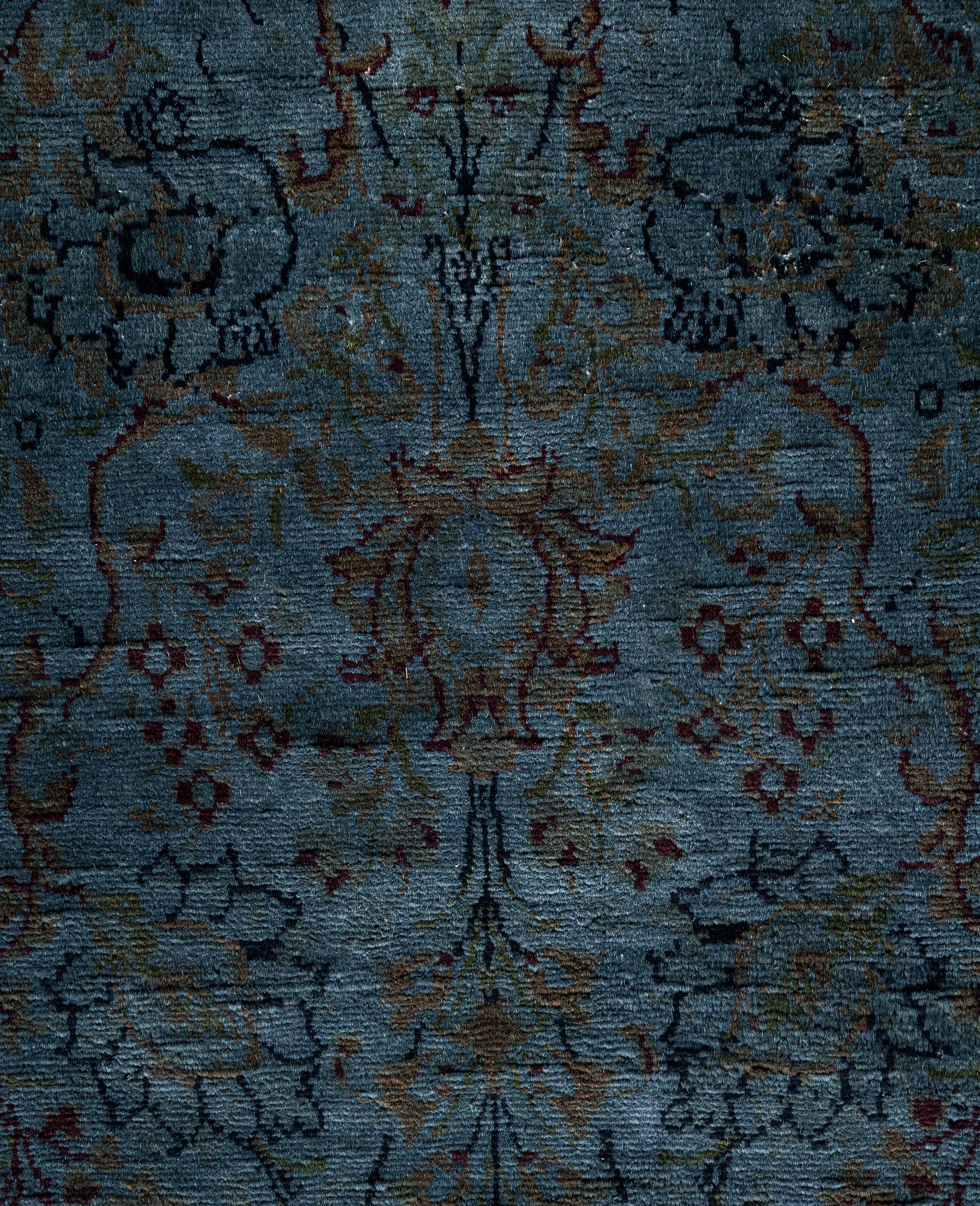 Pakistani Overdyed One-of-a-Kind Wool Gray Runner 2' 5