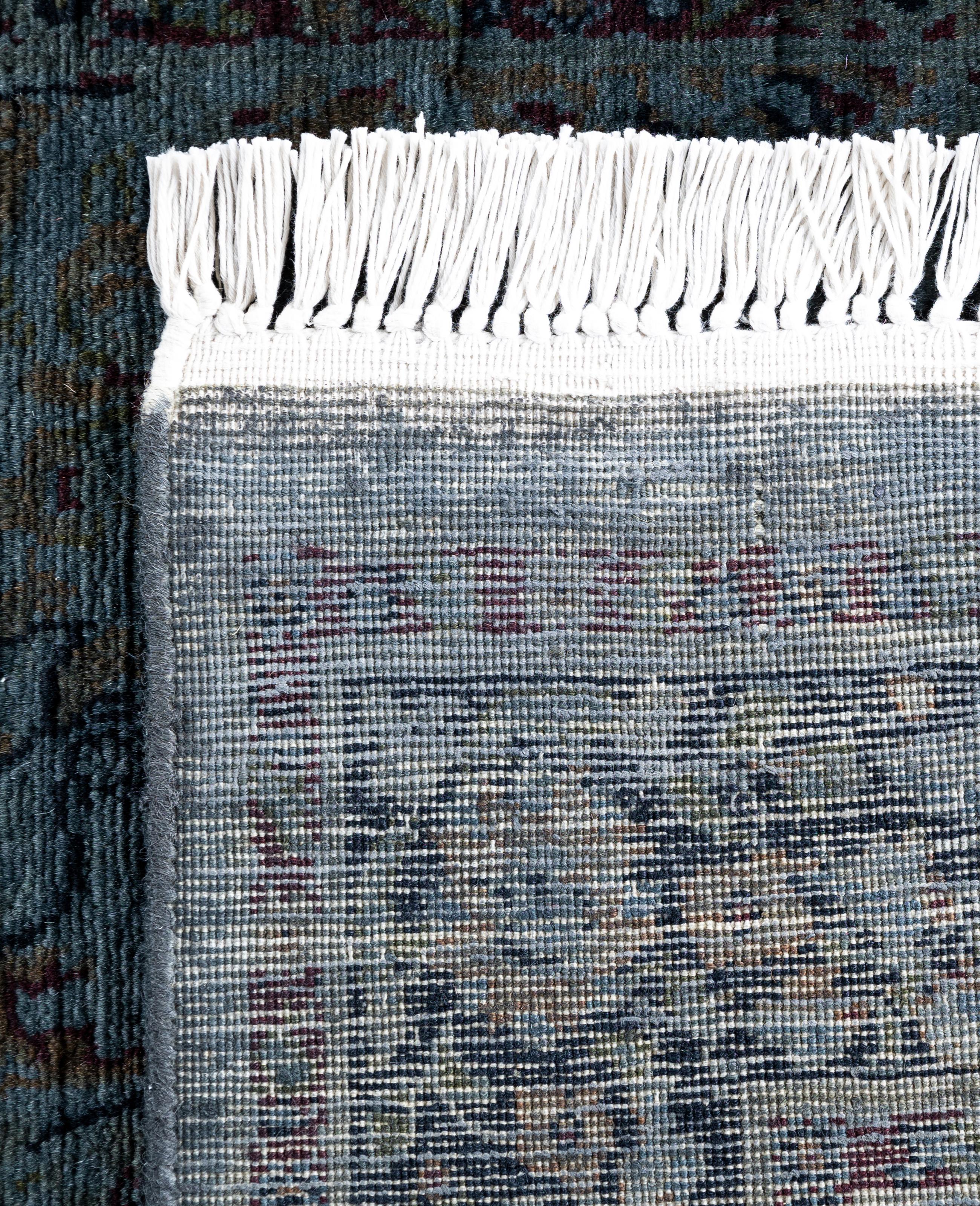Overdyed One-of-a-Kind Wool Gray Runner 2' 5