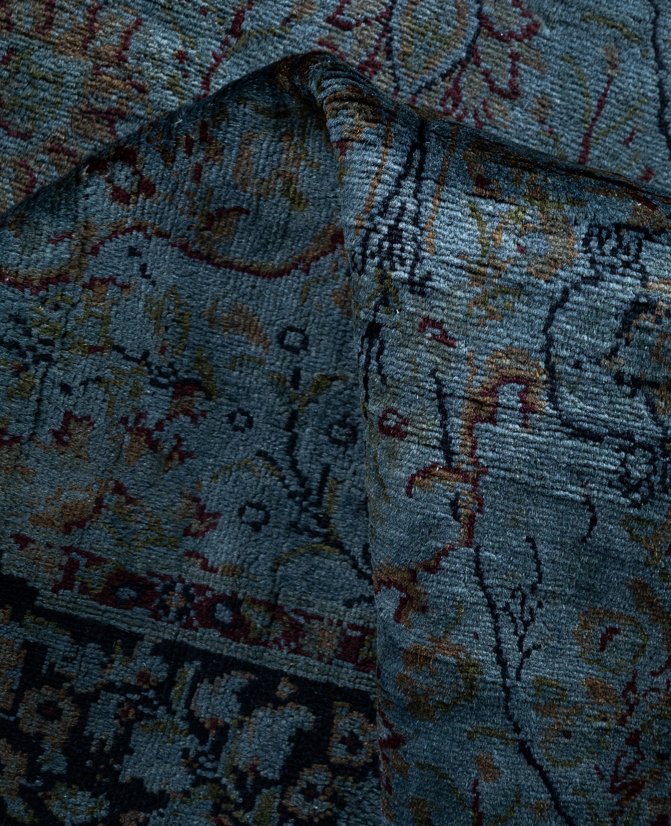 Overdyed One-of-a-Kind Wool Gray Runner 2' 5