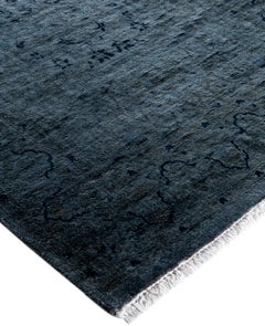 Runner grigio in lana tinto in capo unico 2' 6" x 21' 3"