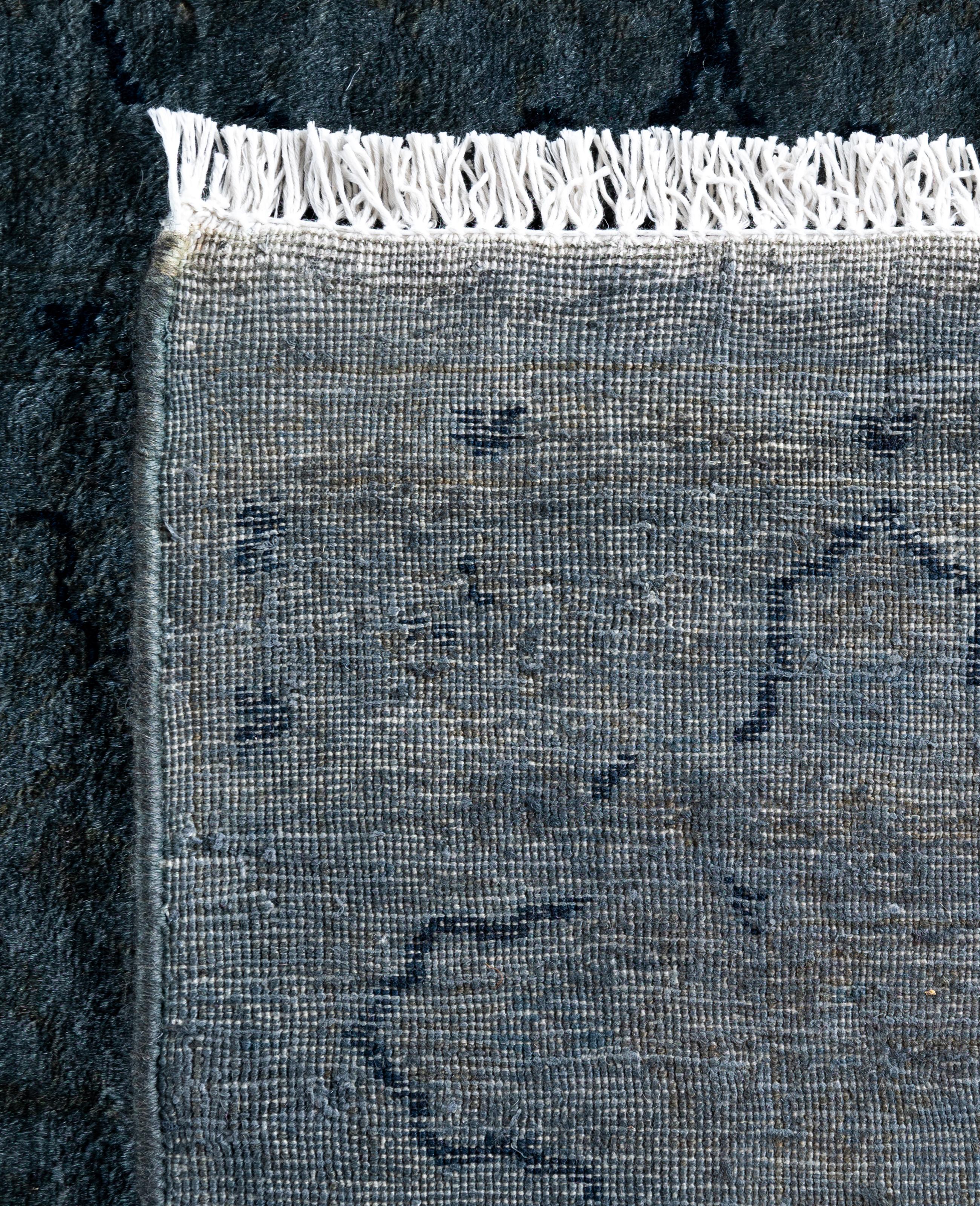 Overdyed One-of-a-Kind Wool Gray Runner 2' 6