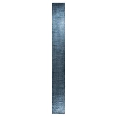 Overdyed One-of-a-Kind Wool Gray Runner 2' 6" x 21' 3"
