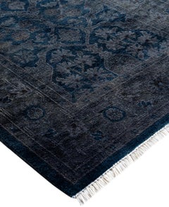 Overdyed Einzigartige Wolle Grau Läufer 2' 7" x 20' 3"