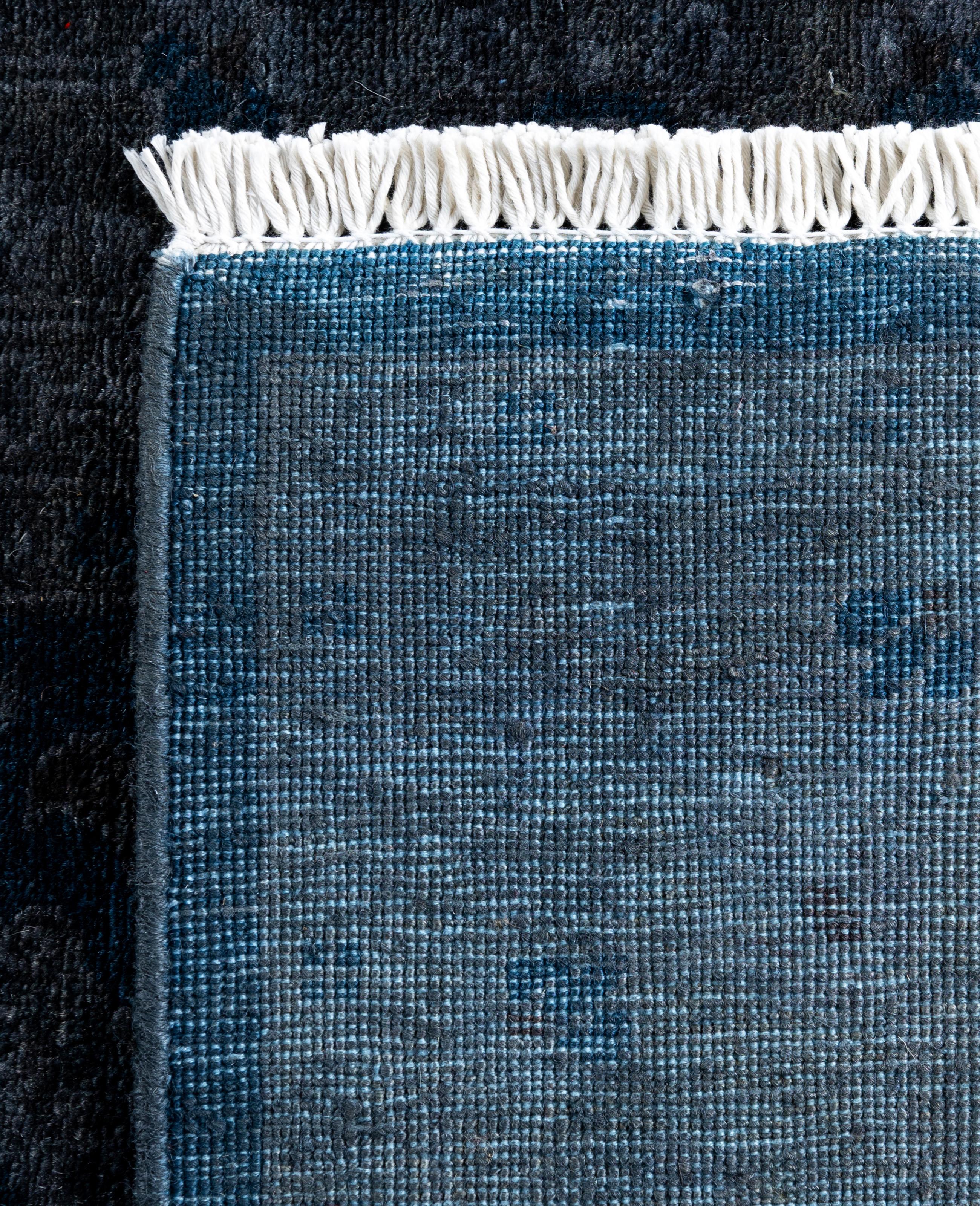 Overdyed One-of-a-Kind Wool Gray Runner 2' 7