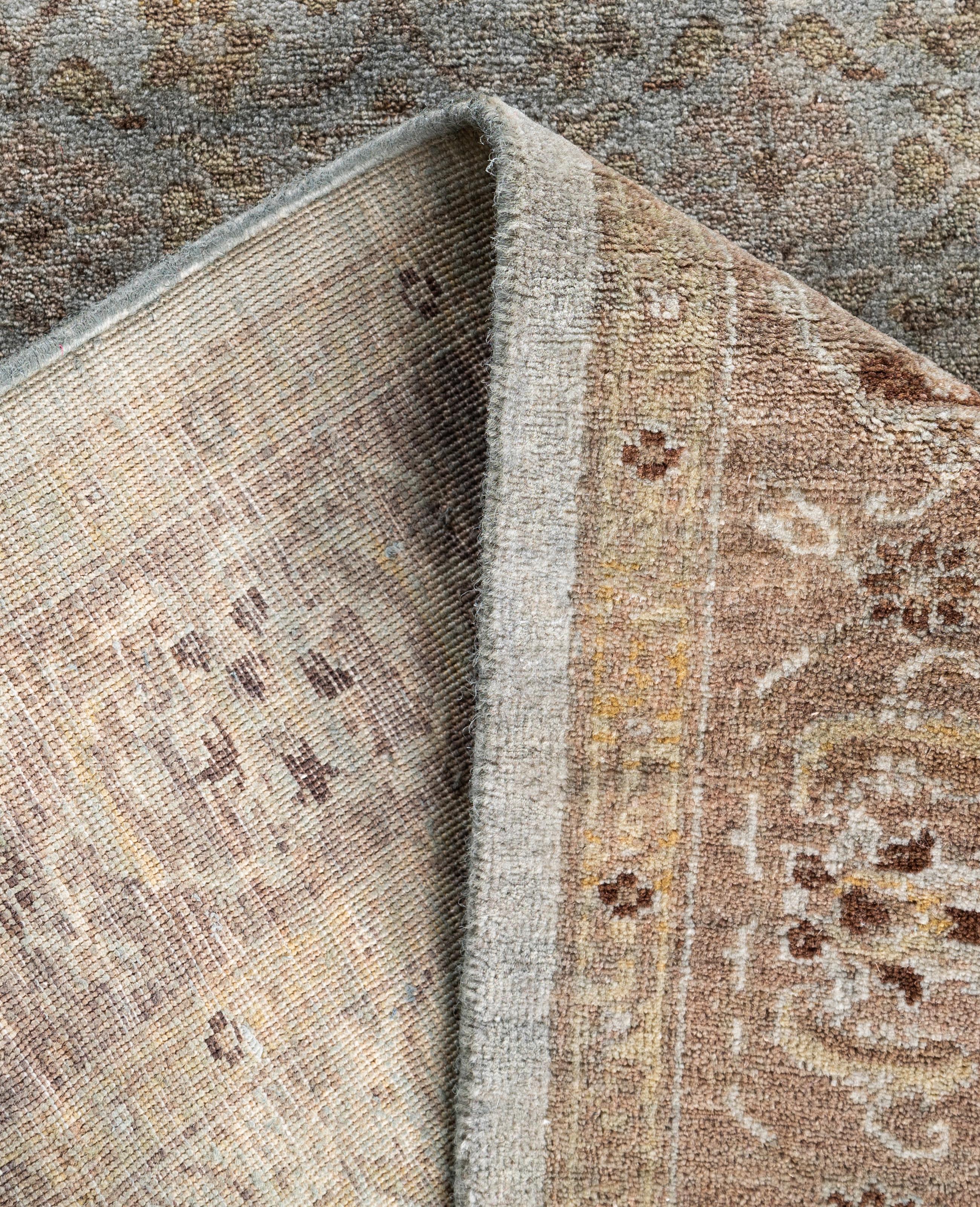 Alfombra de lana Overdyed One-of-a-Kind Gris 2' 8