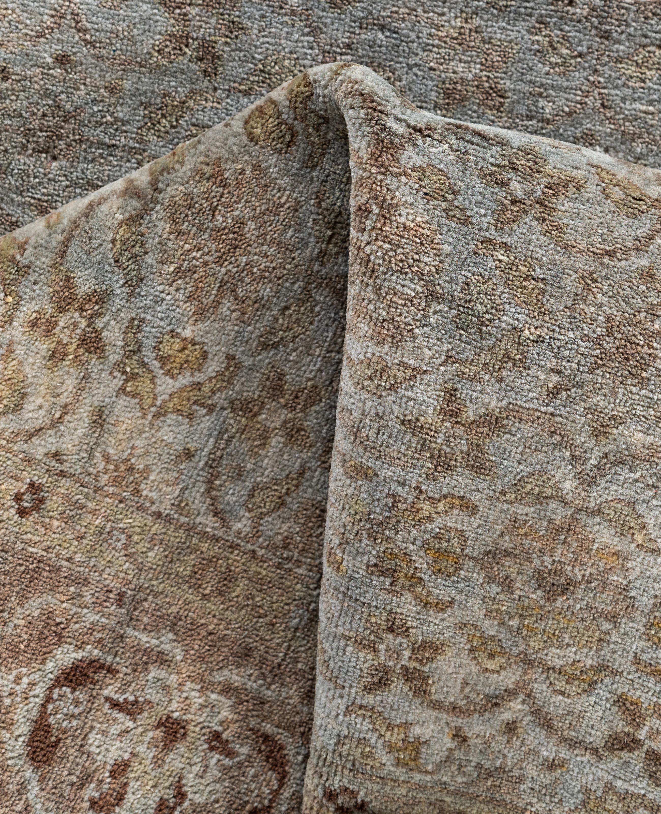 Alfombra de lana Overdyed One-of-a-Kind Gris 2' 8