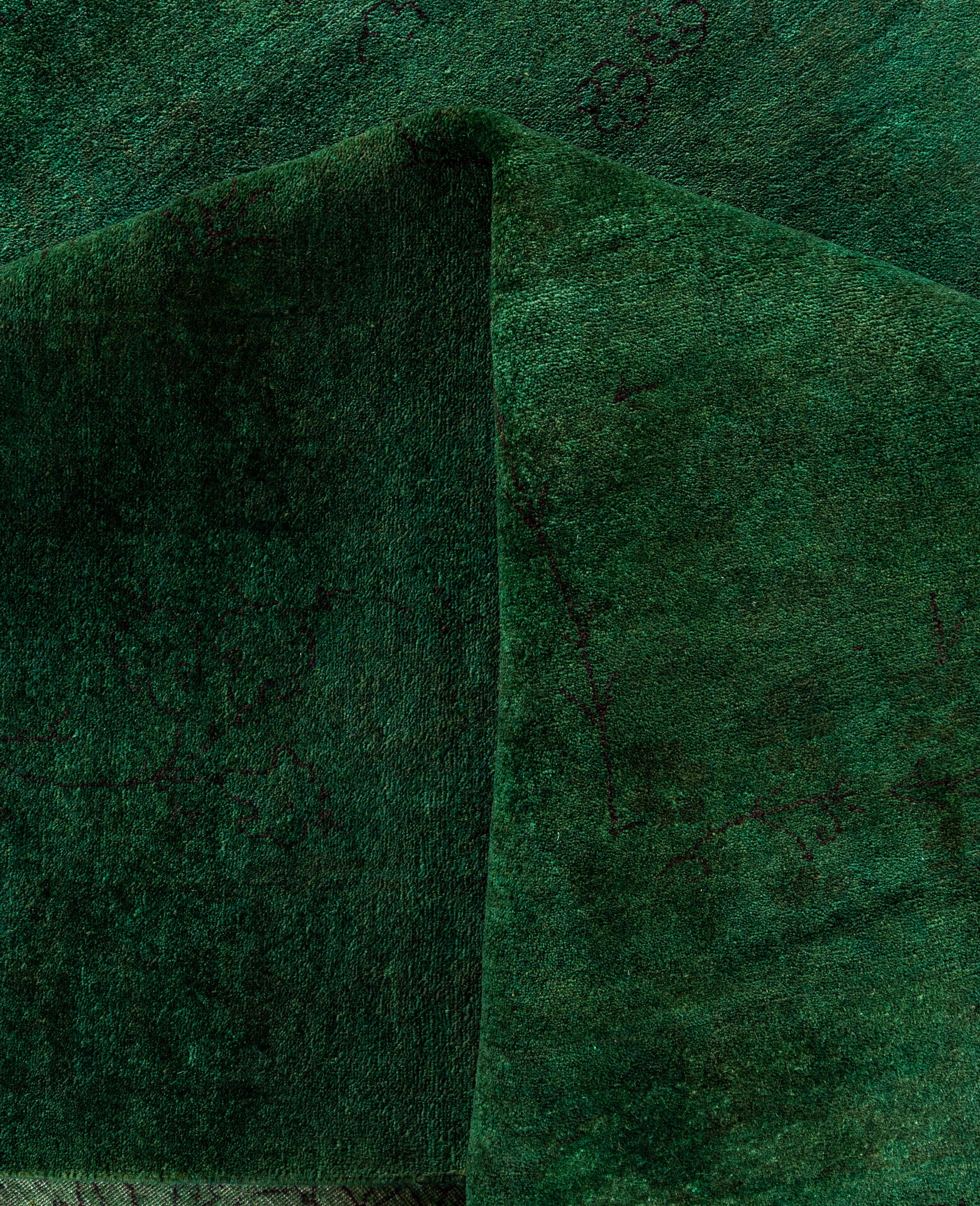 Laine Tapis de sol en laine Overdyed One-of-a-Kind Green 10' 1