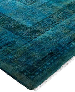 Overdyed One-of-a-Kind Wool Green Area Rug 10' 2" x 15' 10"