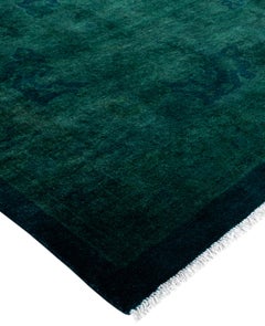 Overdyed One-of-a-Kind Wool Green Area Rug 12' 0" x 17' 6"