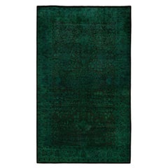 Tappeto d'area Overdyed One-of-a-Kind in lana verde 4' 1" x 6' 8"