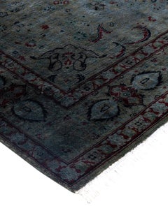 Overdyed One-of-a-Kind Wool Green Area Rug 4' 2" x 6' 3"