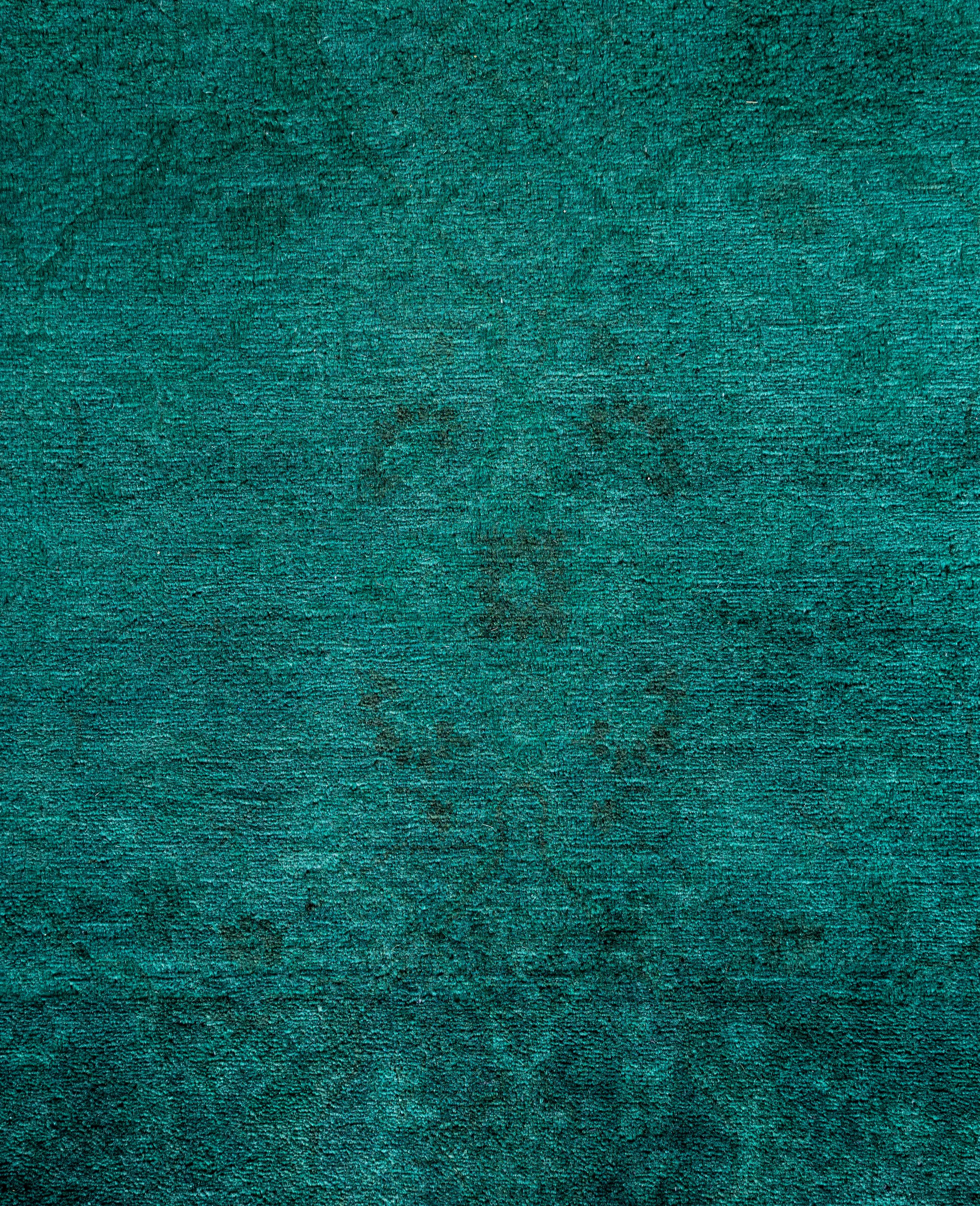 Pakistanais Tapis de sol en laine Overdyed One-of-a-Kind Green 6' 1