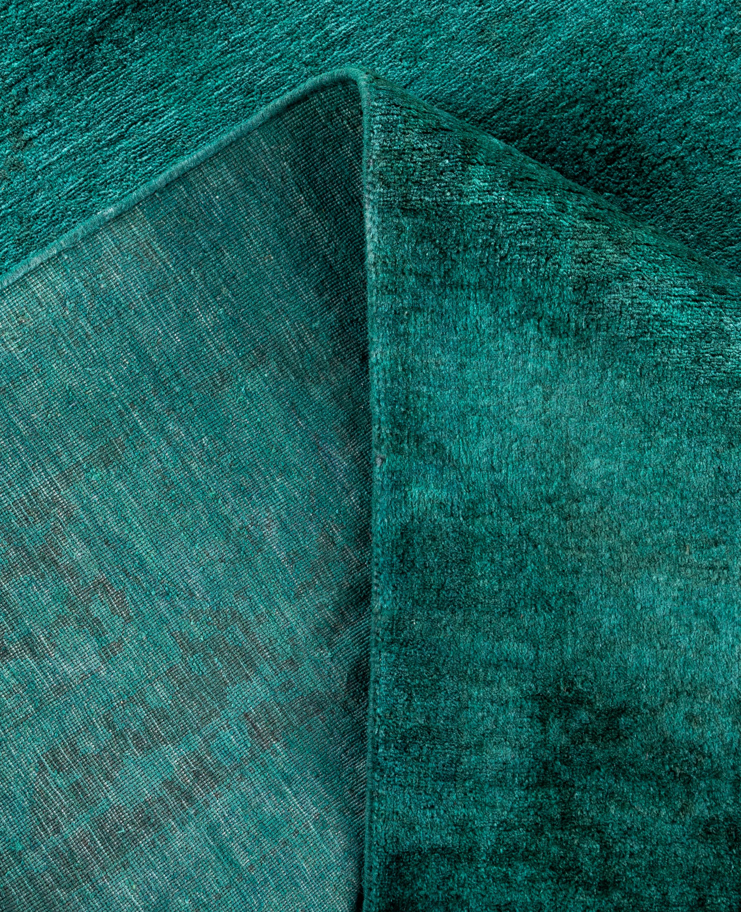 XXIe siècle et contemporain Tapis de sol en laine Overdyed One-of-a-Kind Green 6' 1