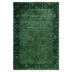 Tapis de sol en laine Overdyed One-of-a-Kind Green 6' 1" x 8' 10"