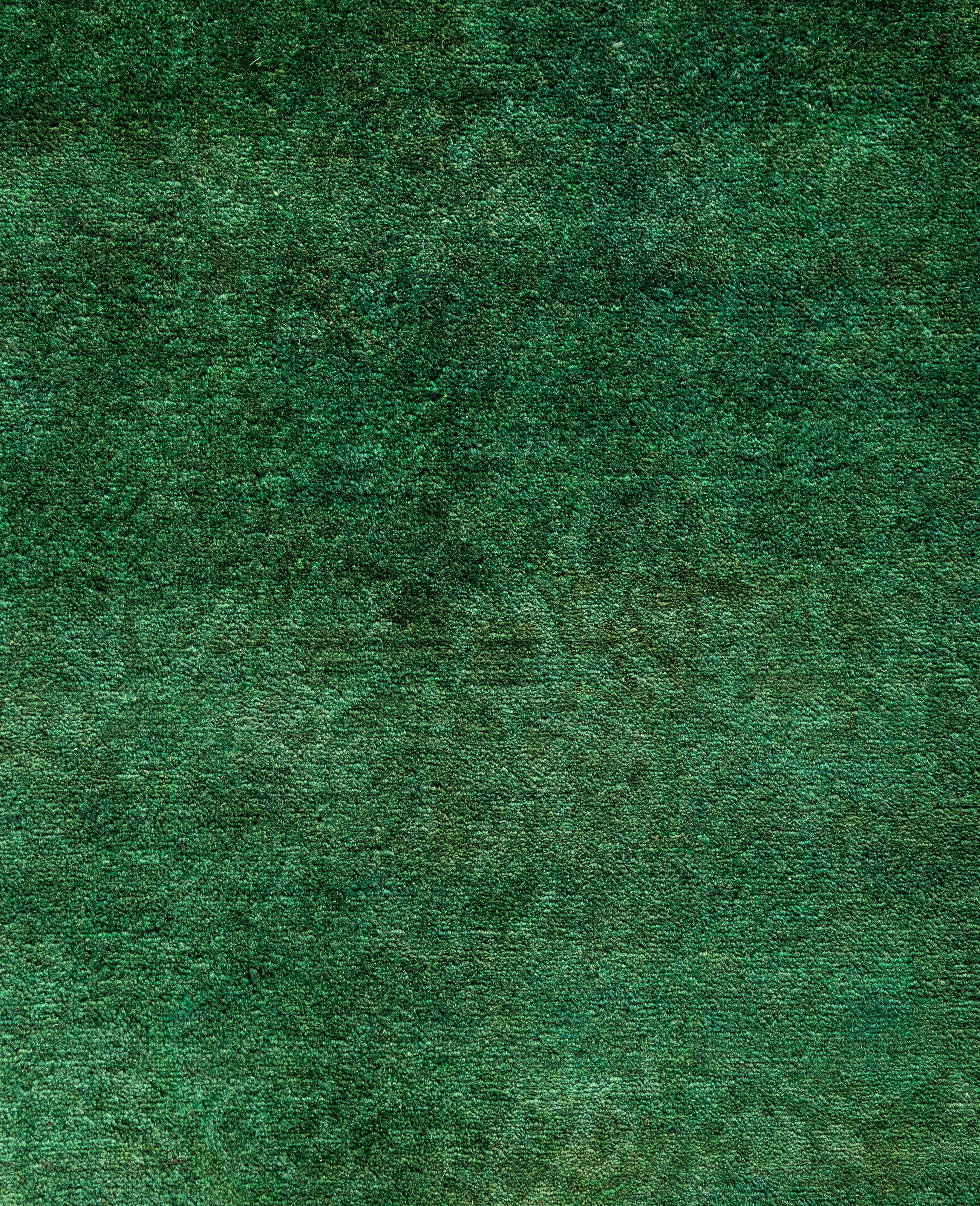 Pakistanais Tapis de sol en laine Overdyed One-of-a-Kind Green 6' 1