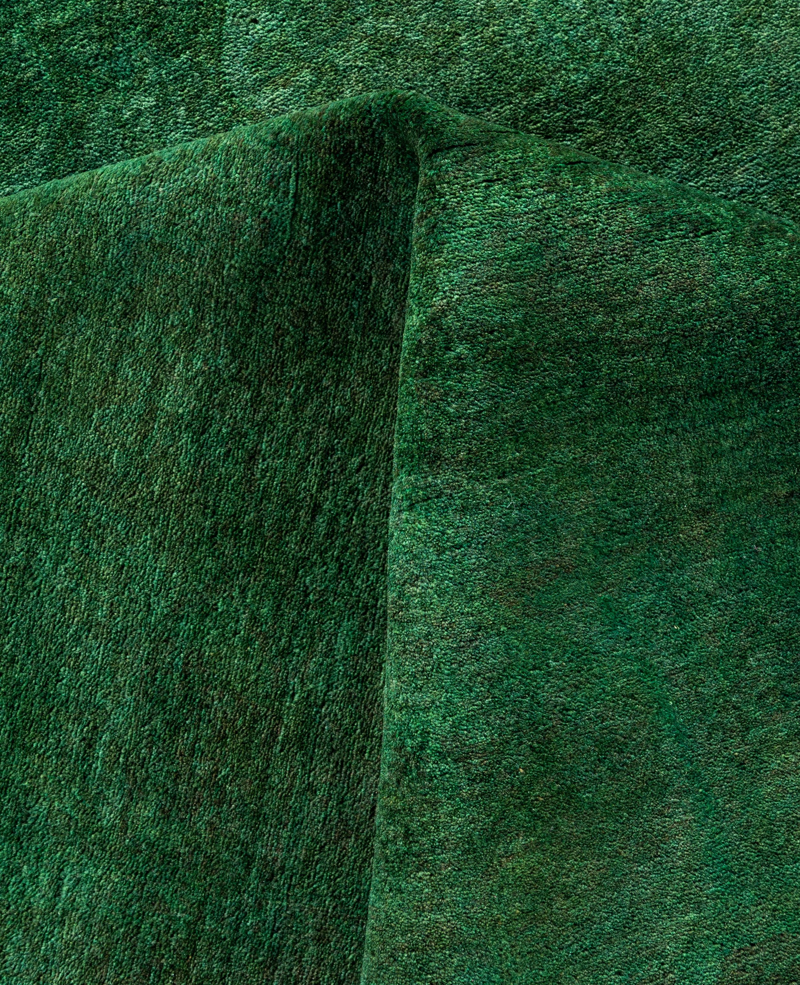 Laine Tapis de sol en laine Overdyed One-of-a-Kind Green 6' 1